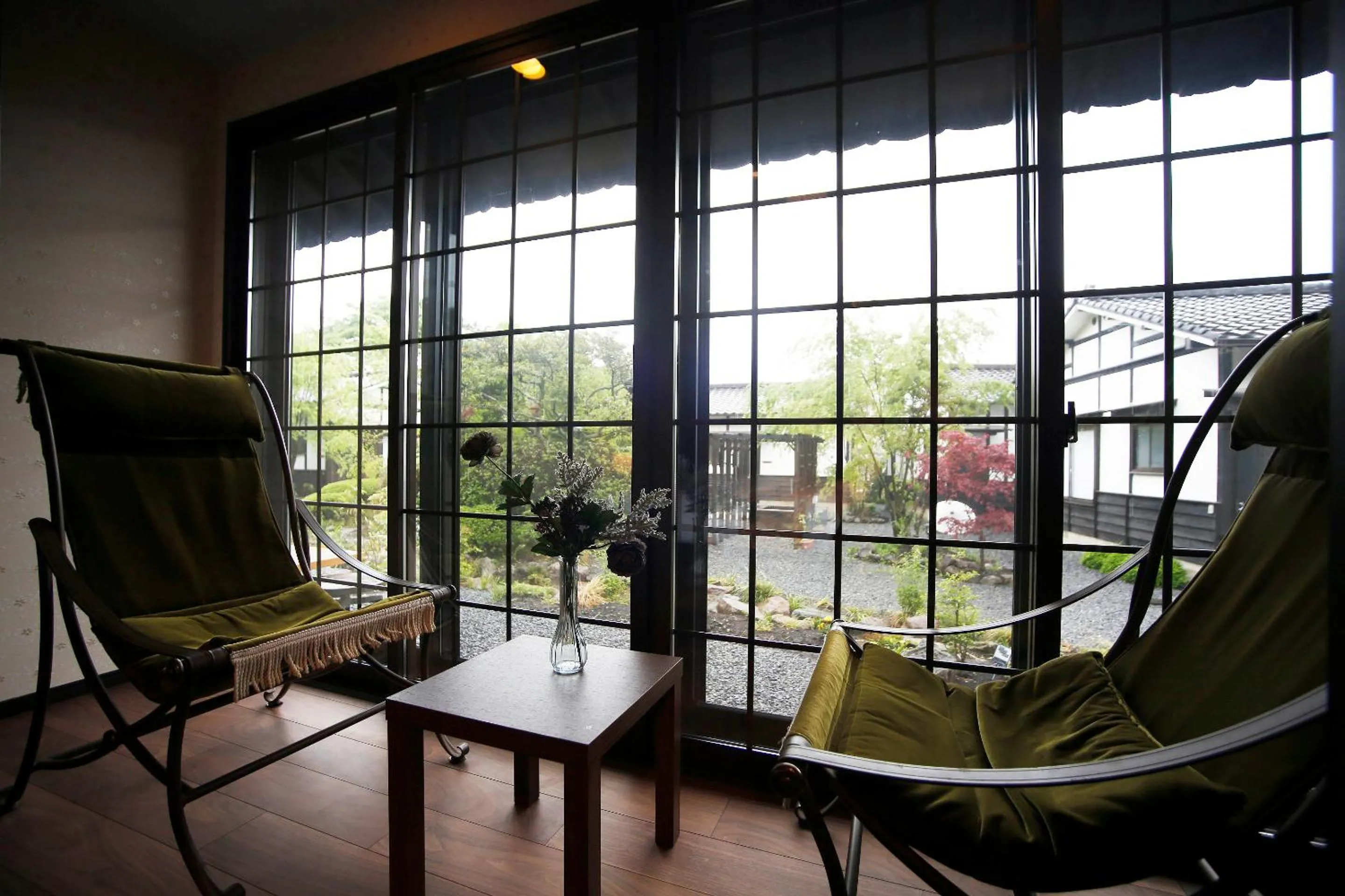 Inner courtyard view in Yufuin Lamp no Yado