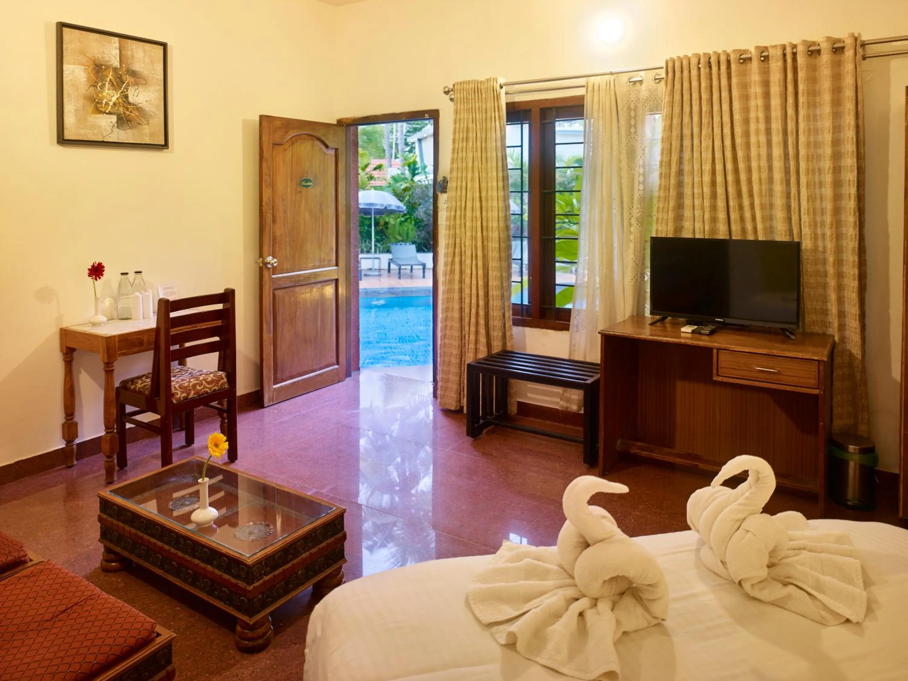 Bed in Deshadan Cliff & Beach Resort,Varkala