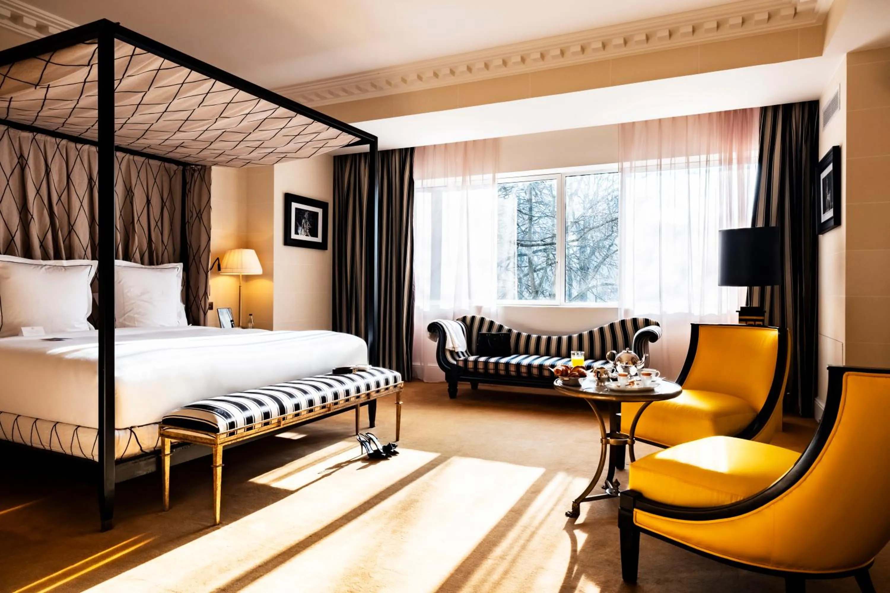 Bed in Hôtel de Berri Champs-Élysées, a Luxury Collection Hotel