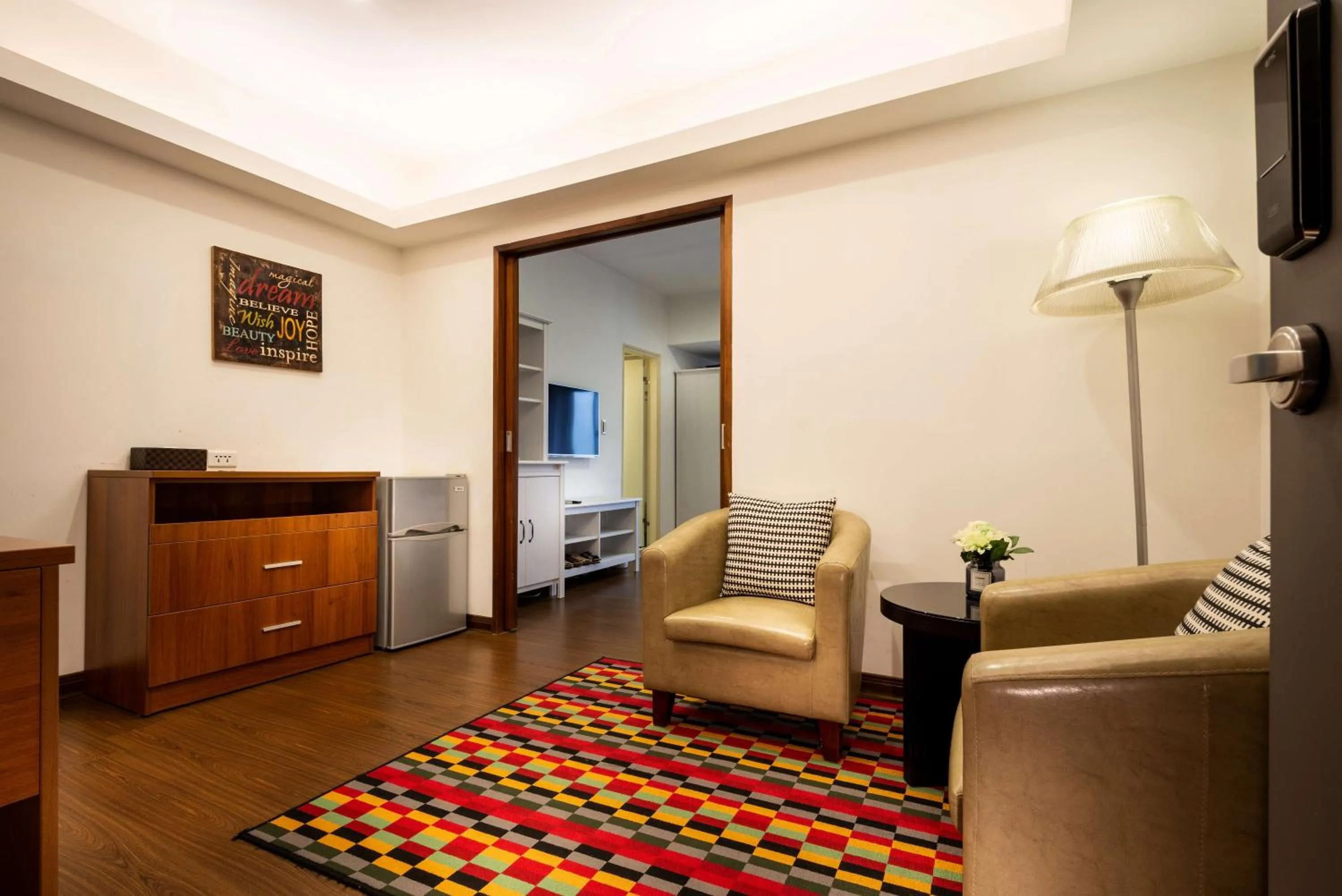 Seating area in Sky19 Hotel