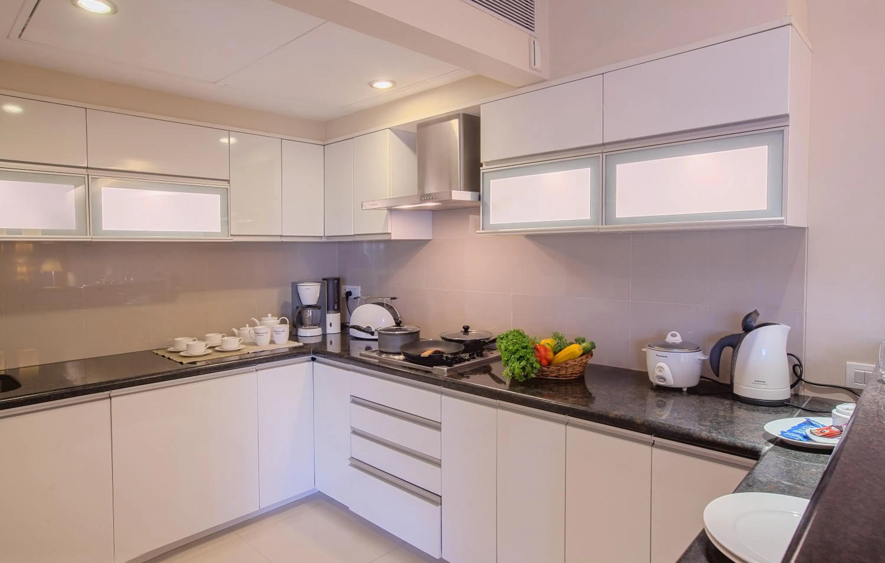 Kitchen or kitchenette in Oakwood Residence Naylor Road Pune