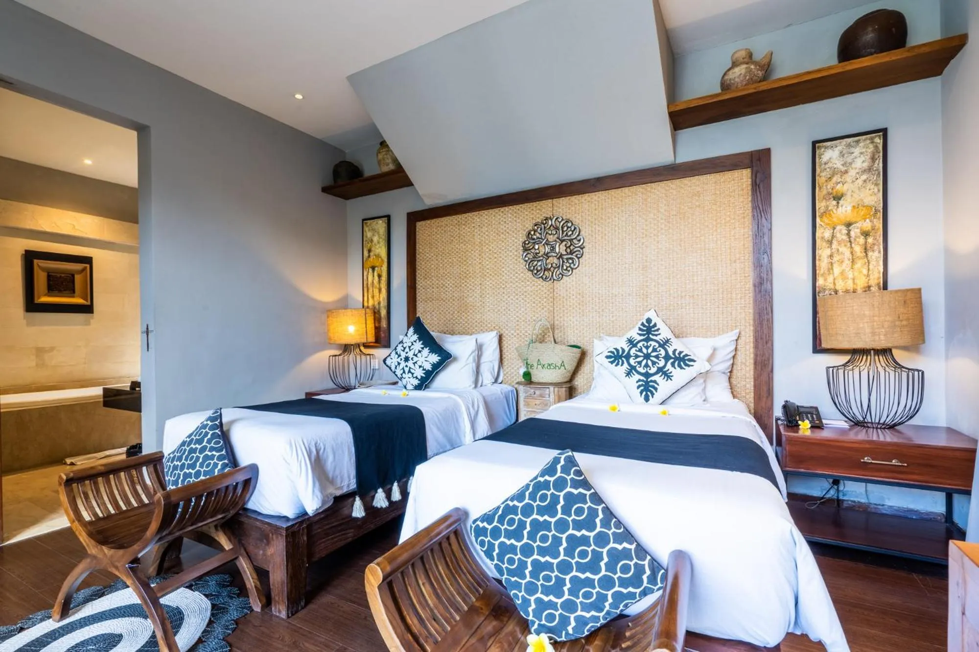 Decorative detail, Bed in The Akasha Seminyak Bali Luxury Villas
