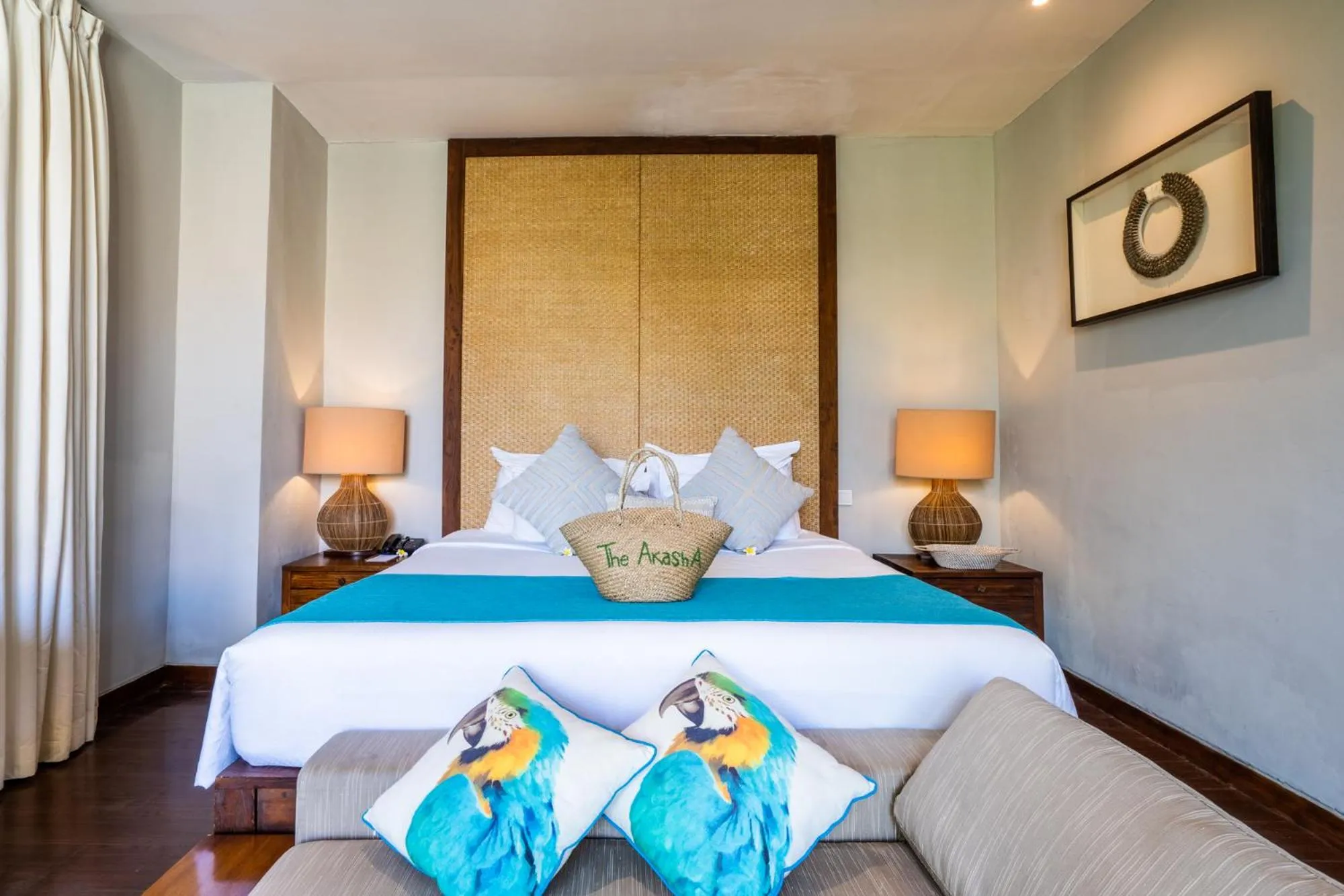 Decorative detail, Bed in The Akasha Seminyak Bali Luxury Villas
