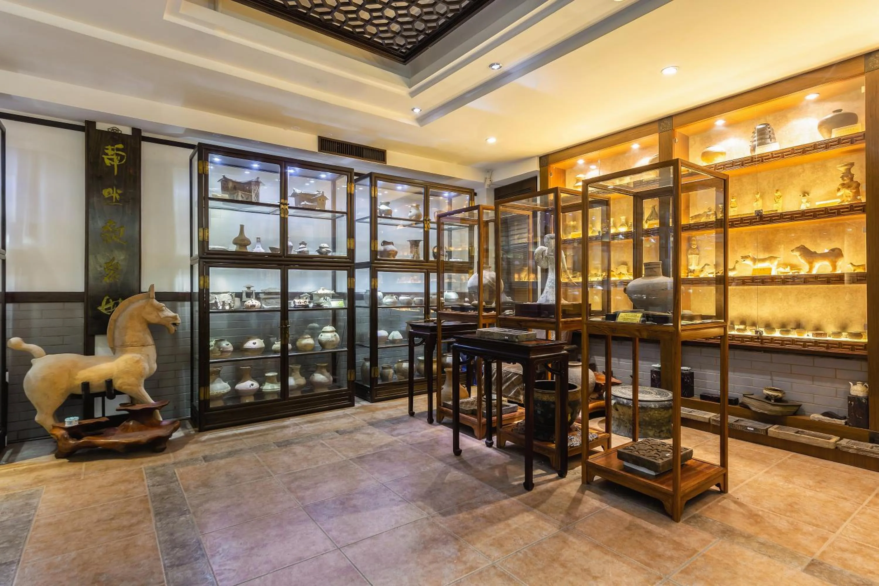 Seating area in Aroma Tea House