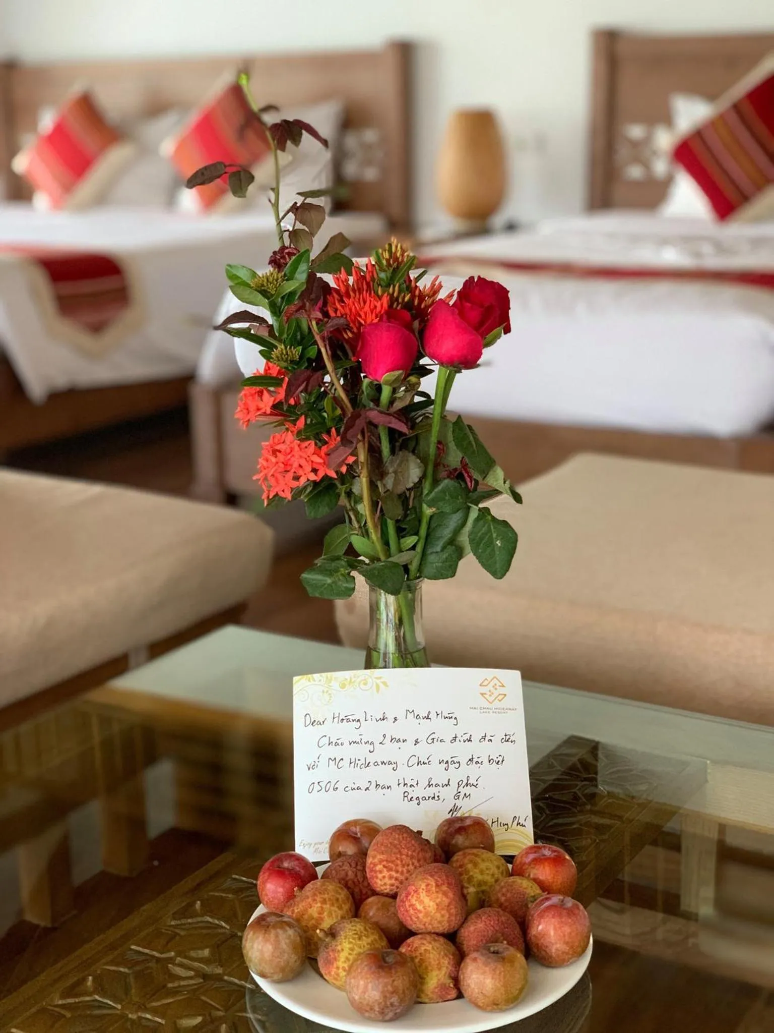Decorative detail, Bed in Mai Chau Hideaway Lake Resort