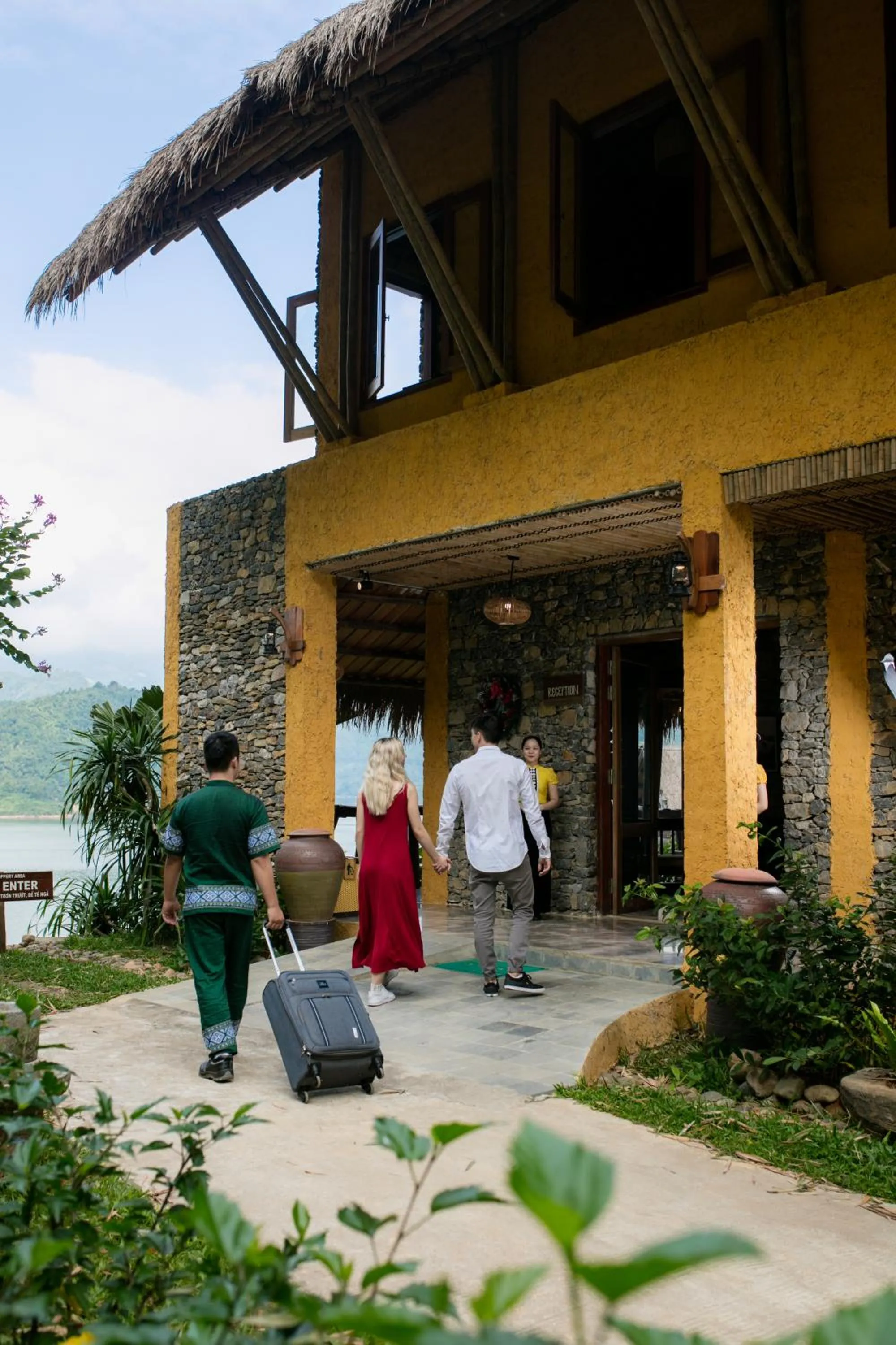 Facade/entrance in Mai Chau Hideaway Lake Resort