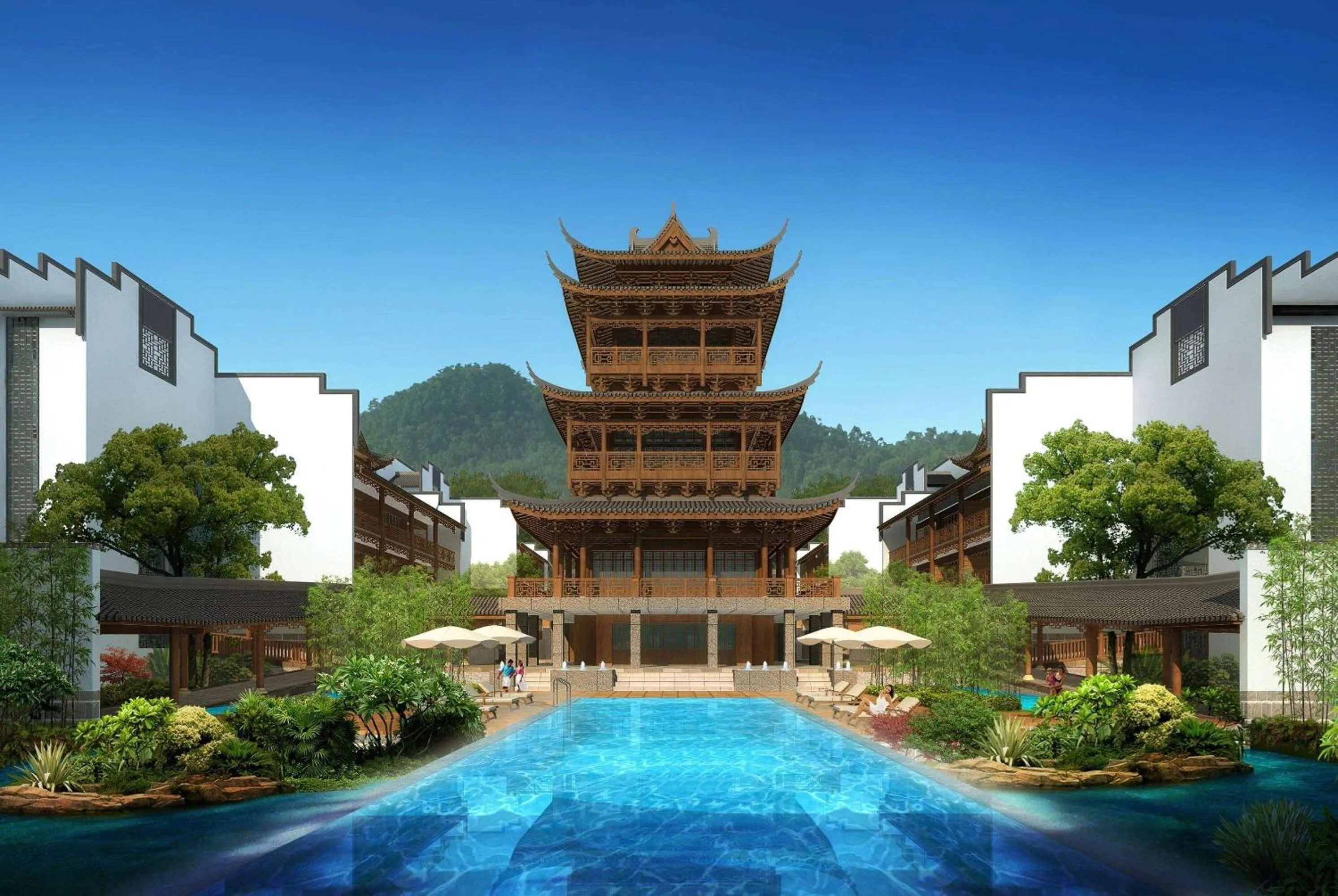 Pool view, Swimming Pool in Wyndham Guilin Pingle