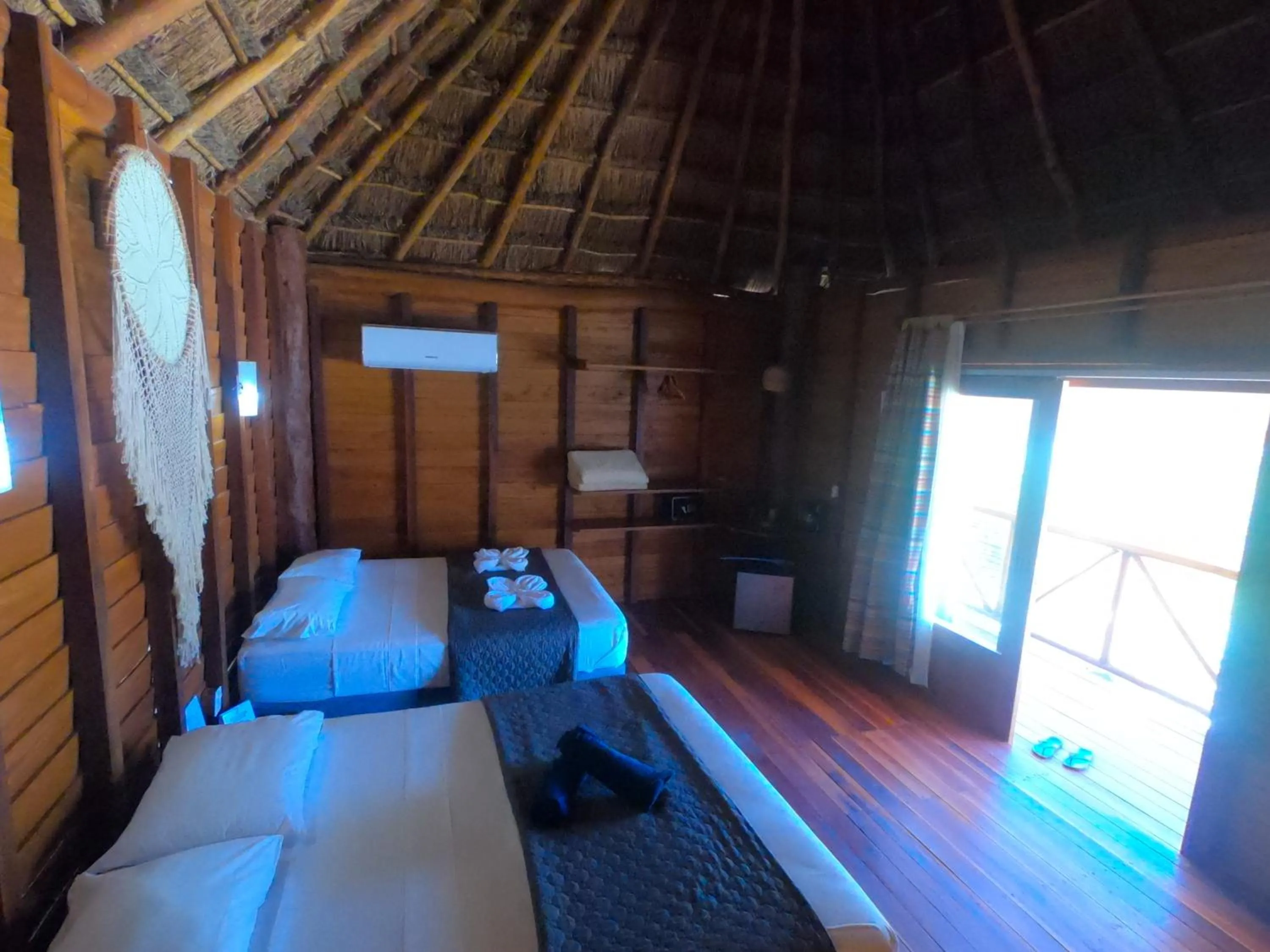 Bed in Palmeras de Mahahual Cabañas