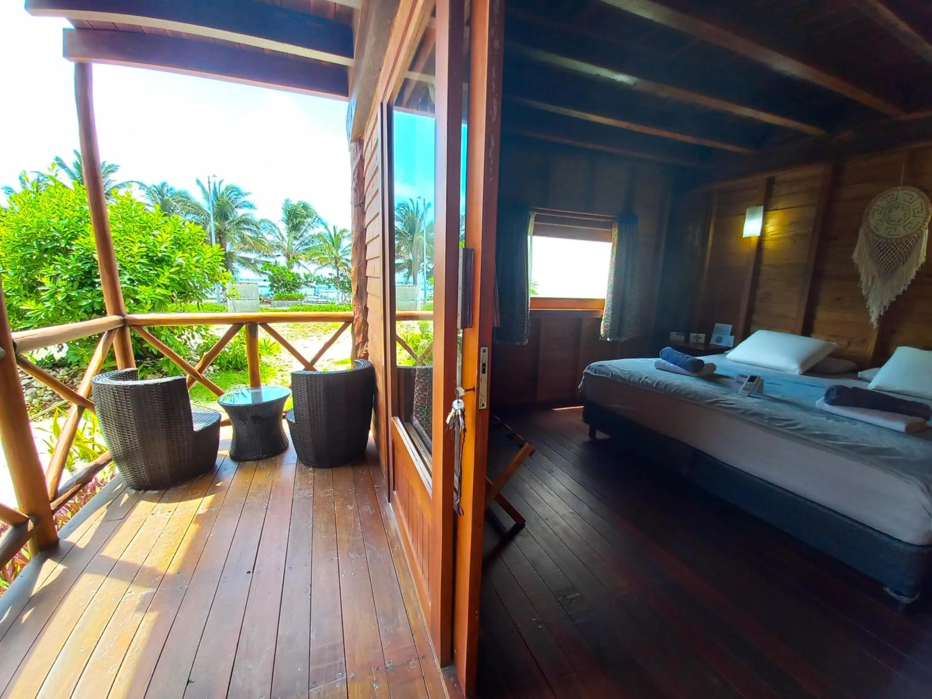 Bed in Palmeras de Mahahual Cabañas