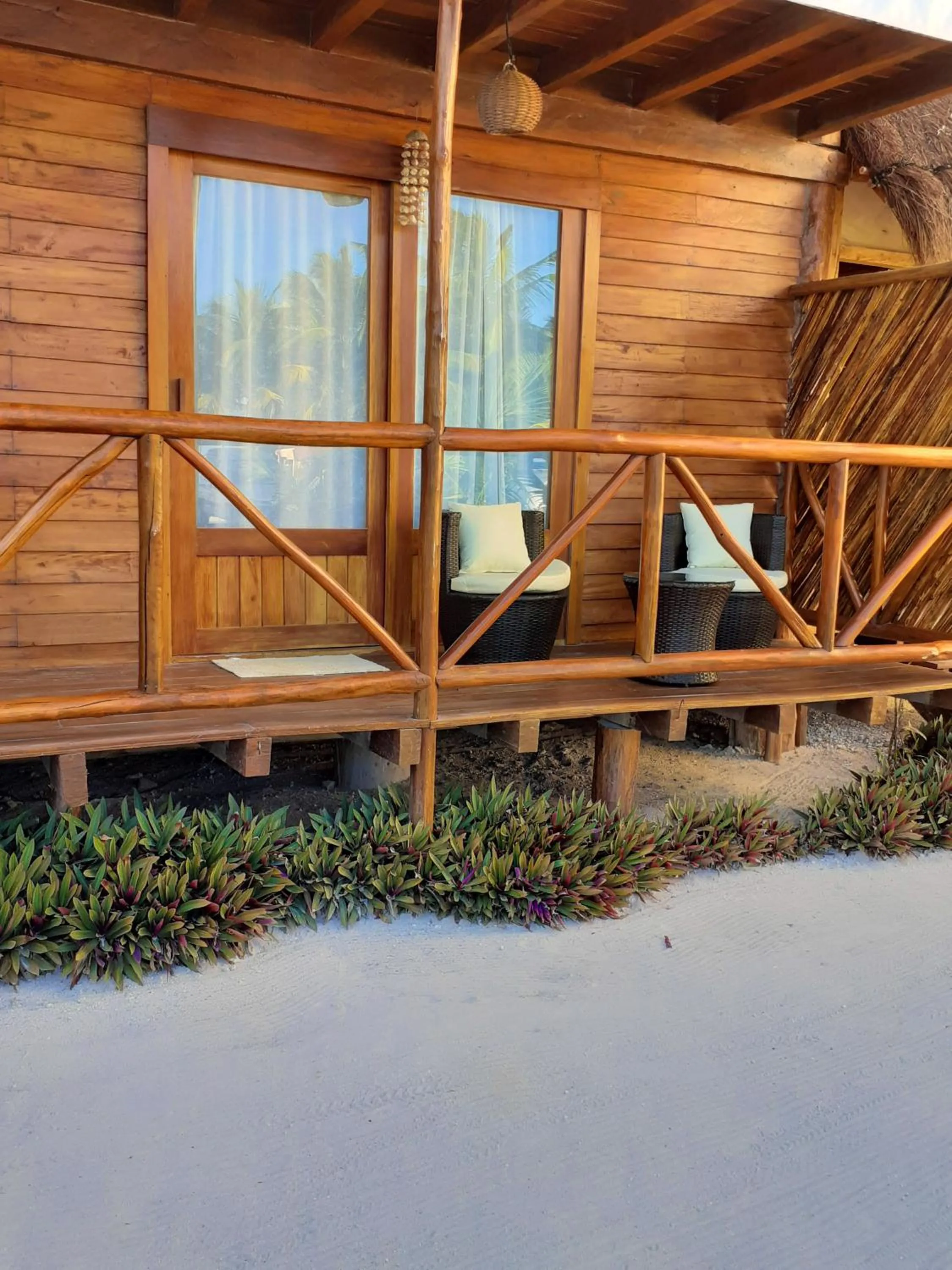 Balcony/Terrace in Palmeras de Mahahual Cabañas