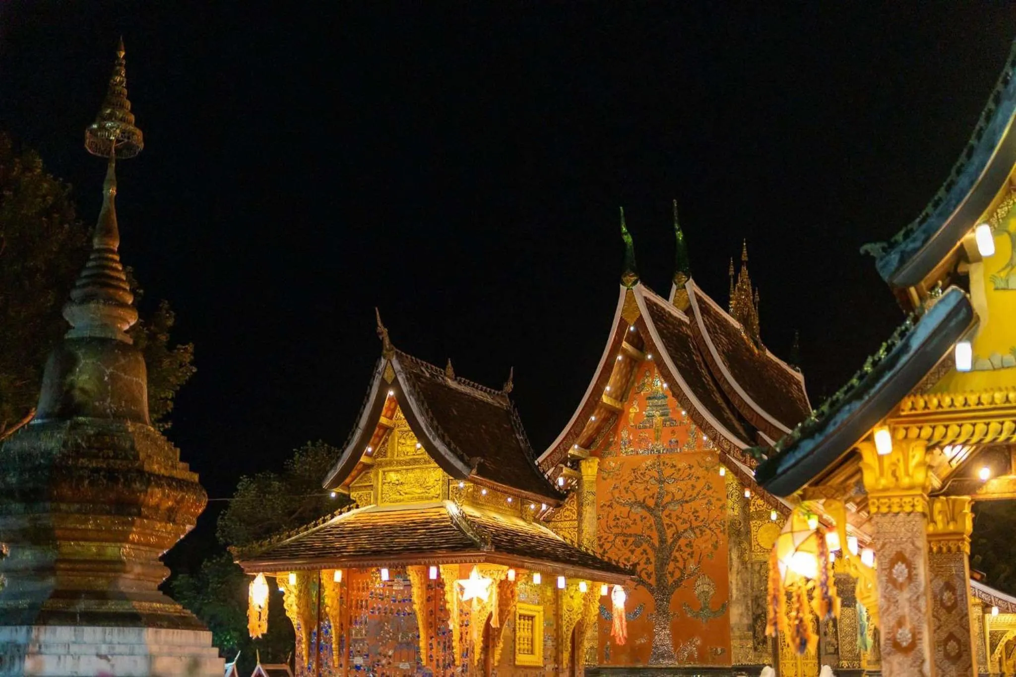 Night in Luang Prabang Villa Sirikili River View