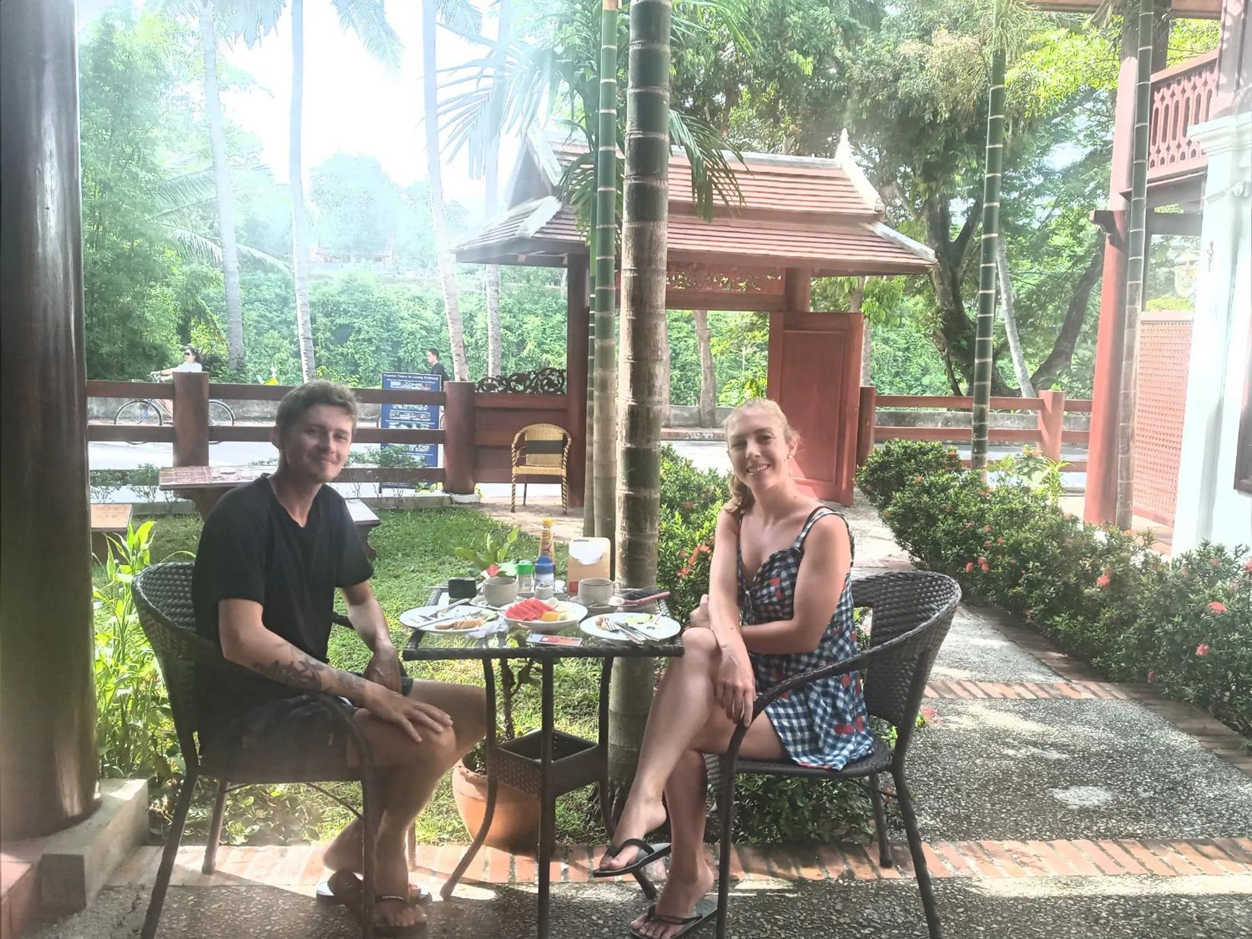 Patio in Luang Prabang Villa Sirikili River View