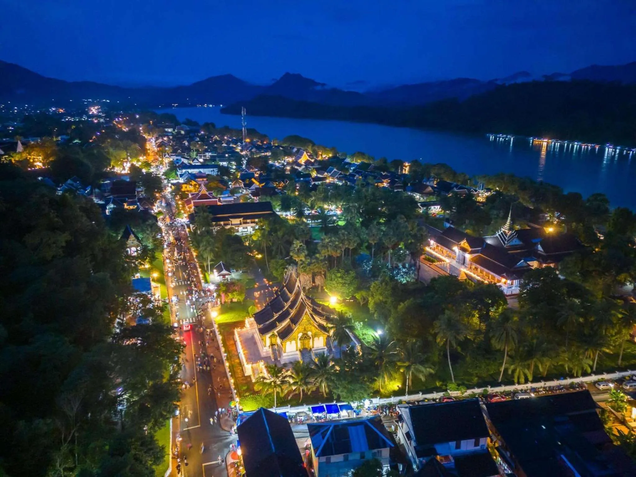 Night in Luang Prabang Villa Sirikili River View