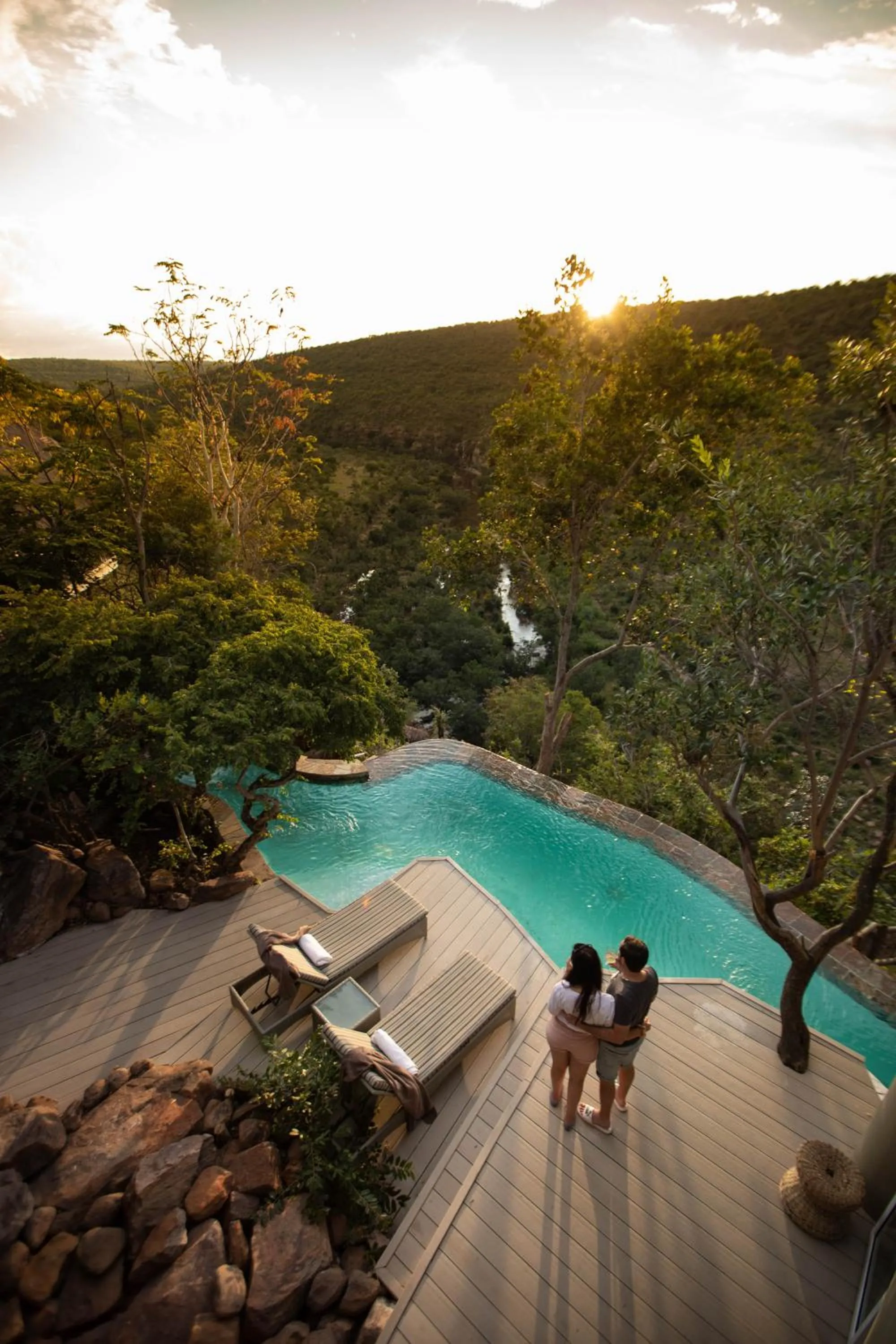 Pool view in Clifftop Exclusive Safari Hideaway
