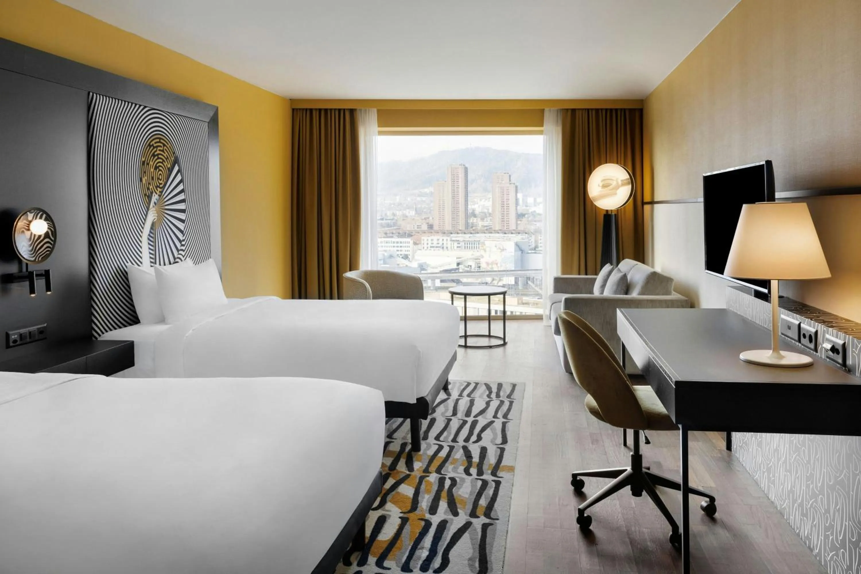 Photo of the whole room, Bed in Renaissance Zurich Tower Hotel