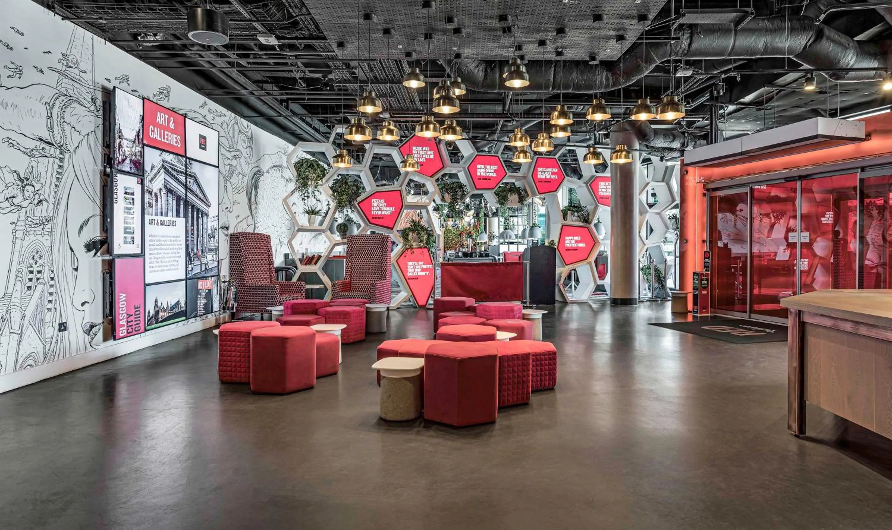 Lobby or reception in Radisson RED Hotel, Glasgow