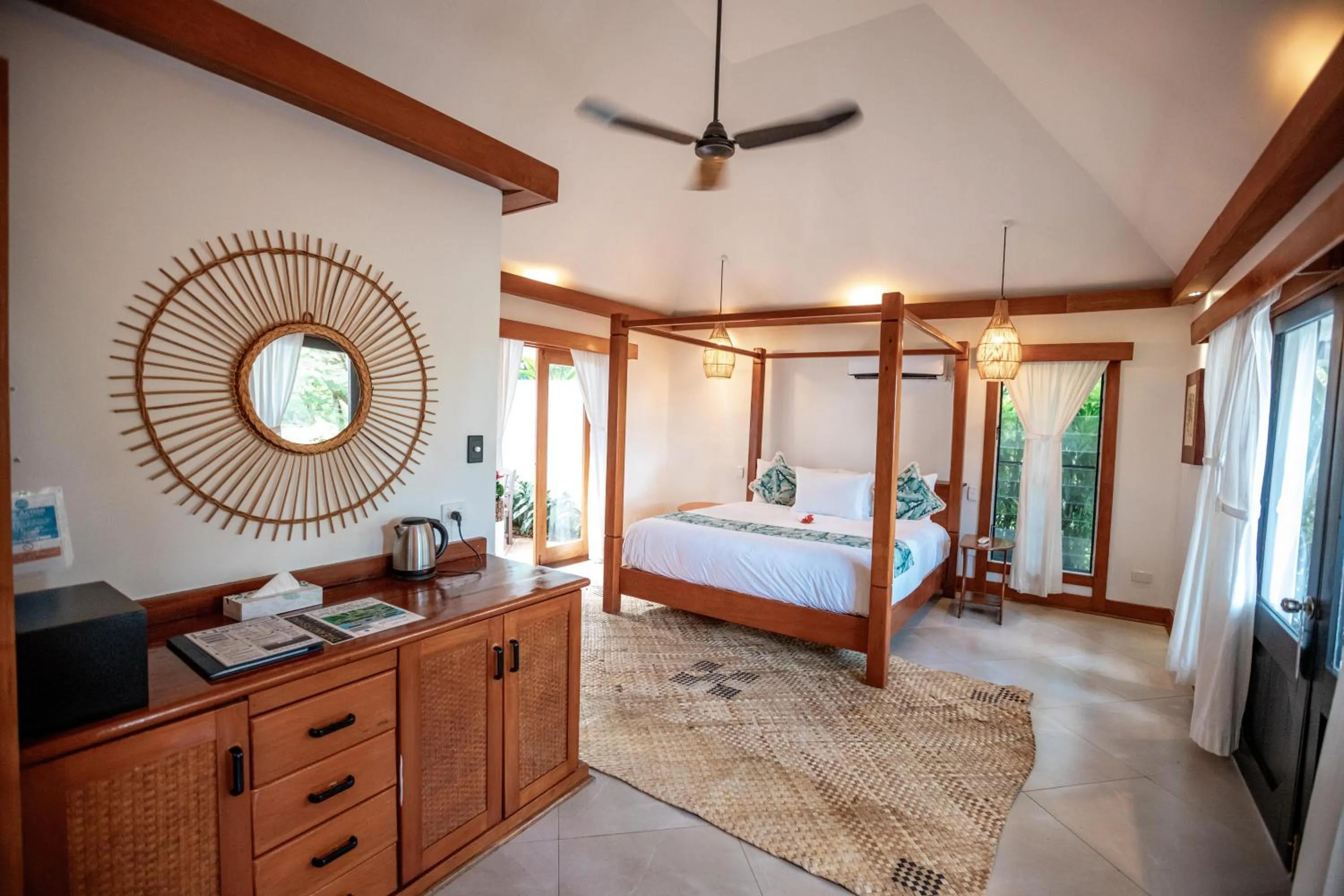 Bed in Koro Sun Resort & Rainforest Spa