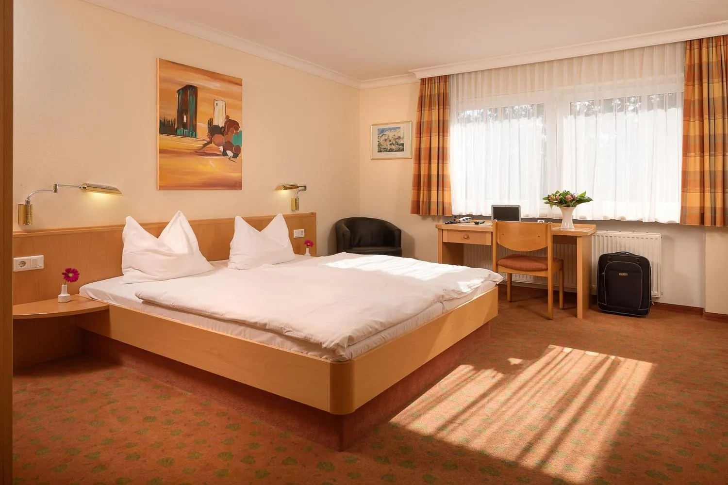 Bed in Hotel Heuboden