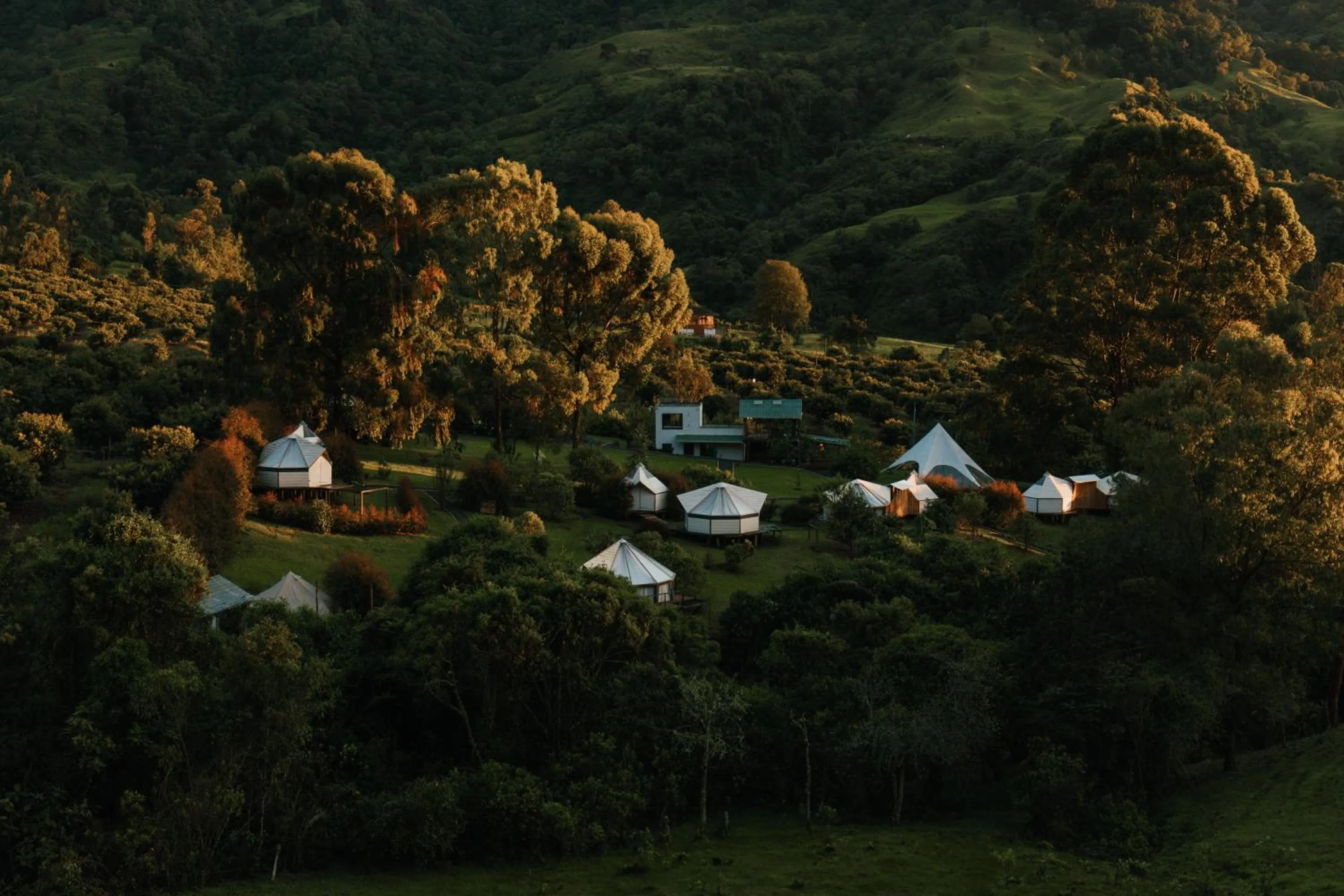 Bird's eye view in Glamping Lumbre
