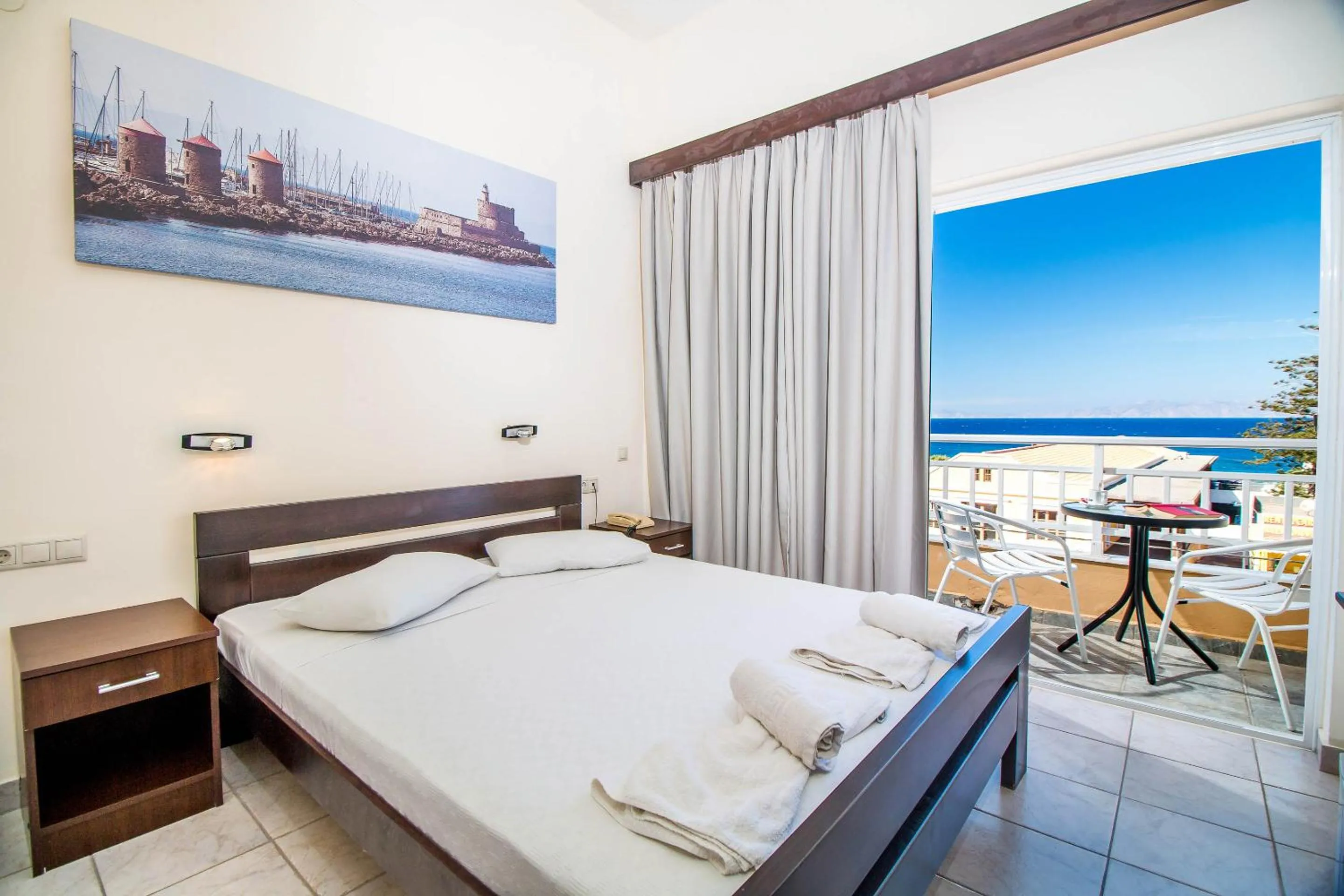 Balcony/Terrace, Bed in Filmar Hotel, Ixia, Rhodes