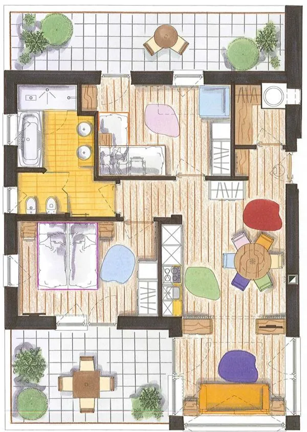 Floor plan in Color Home Suite Apartments