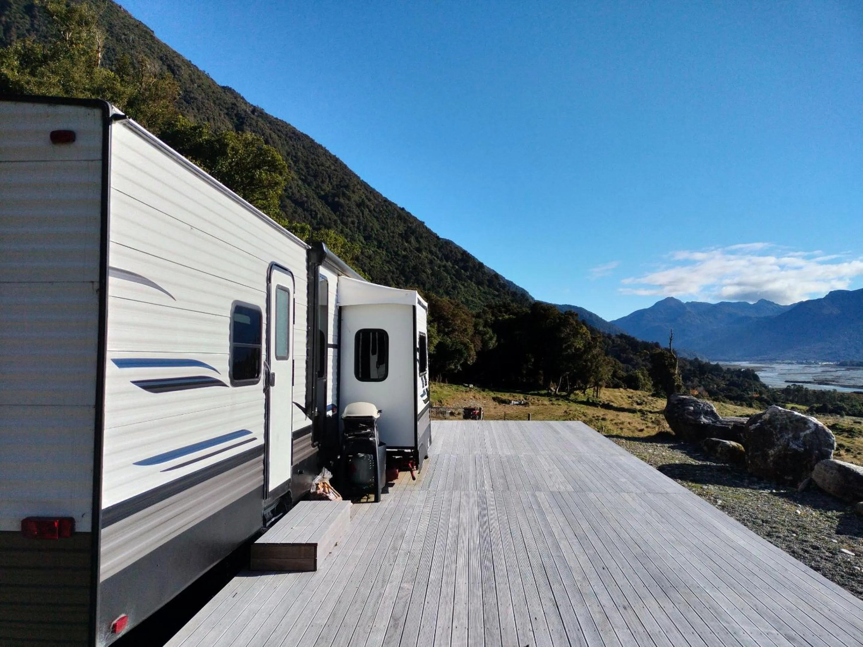 Patio in Jackson's Retreat Alpine Holiday Park