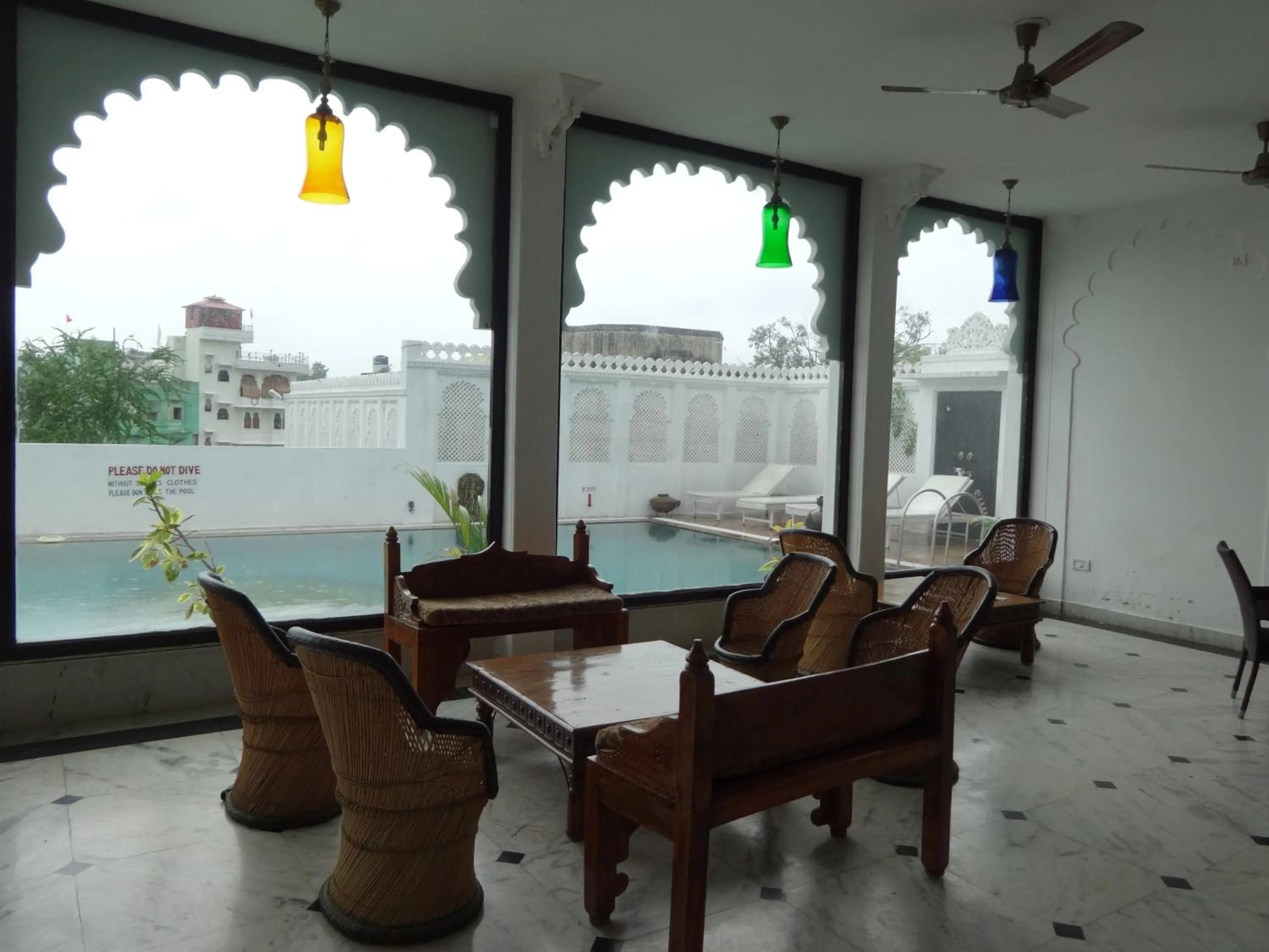 Seating area in Karohi Haveli - A Heritage Hotel