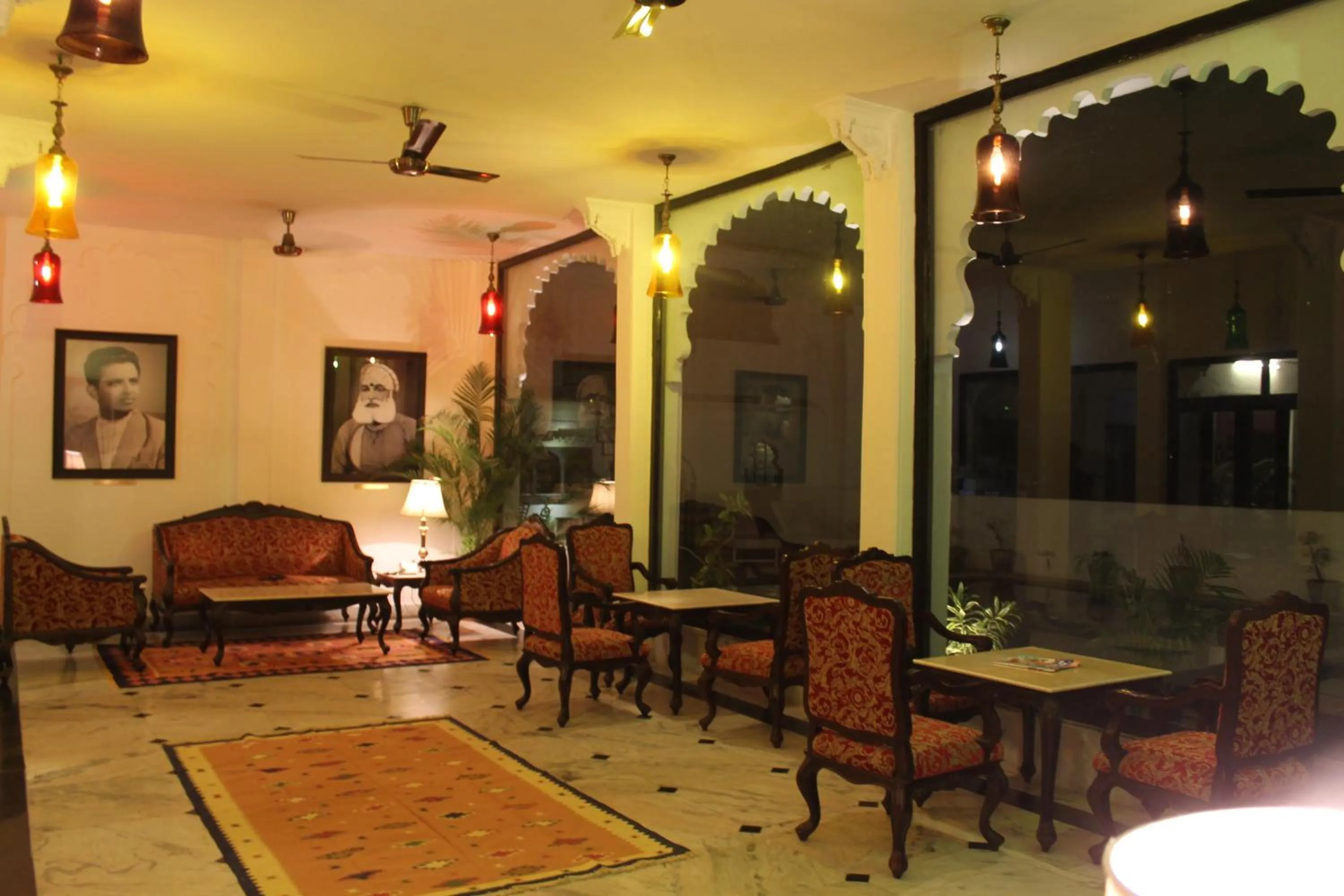 Seating area in Karohi Haveli - A Heritage Hotel