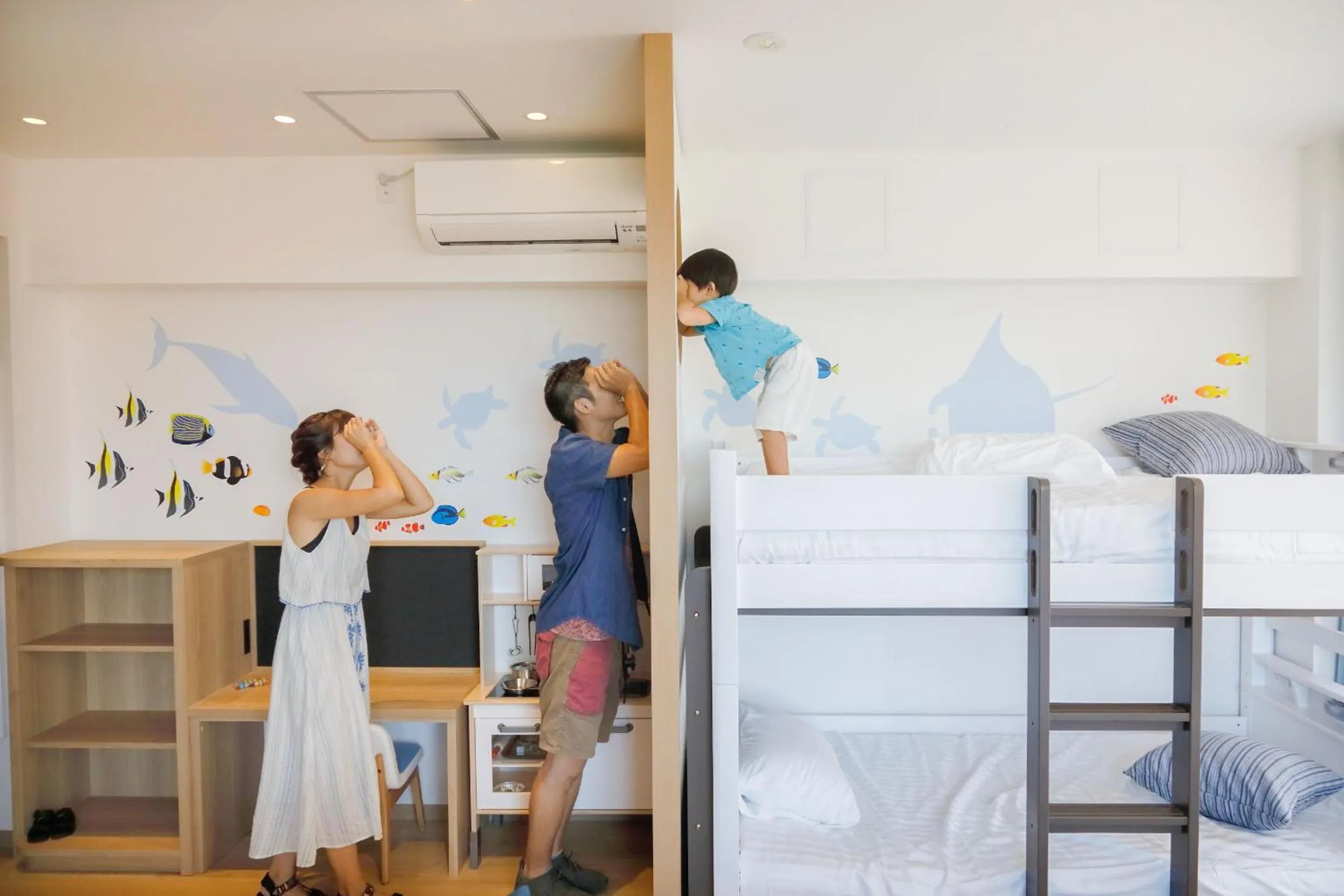 Family Room Type B ( 2 Sinle beds + Bunk Bed )44㎡- Park View- Main Building in Hotel Breezebay Marina