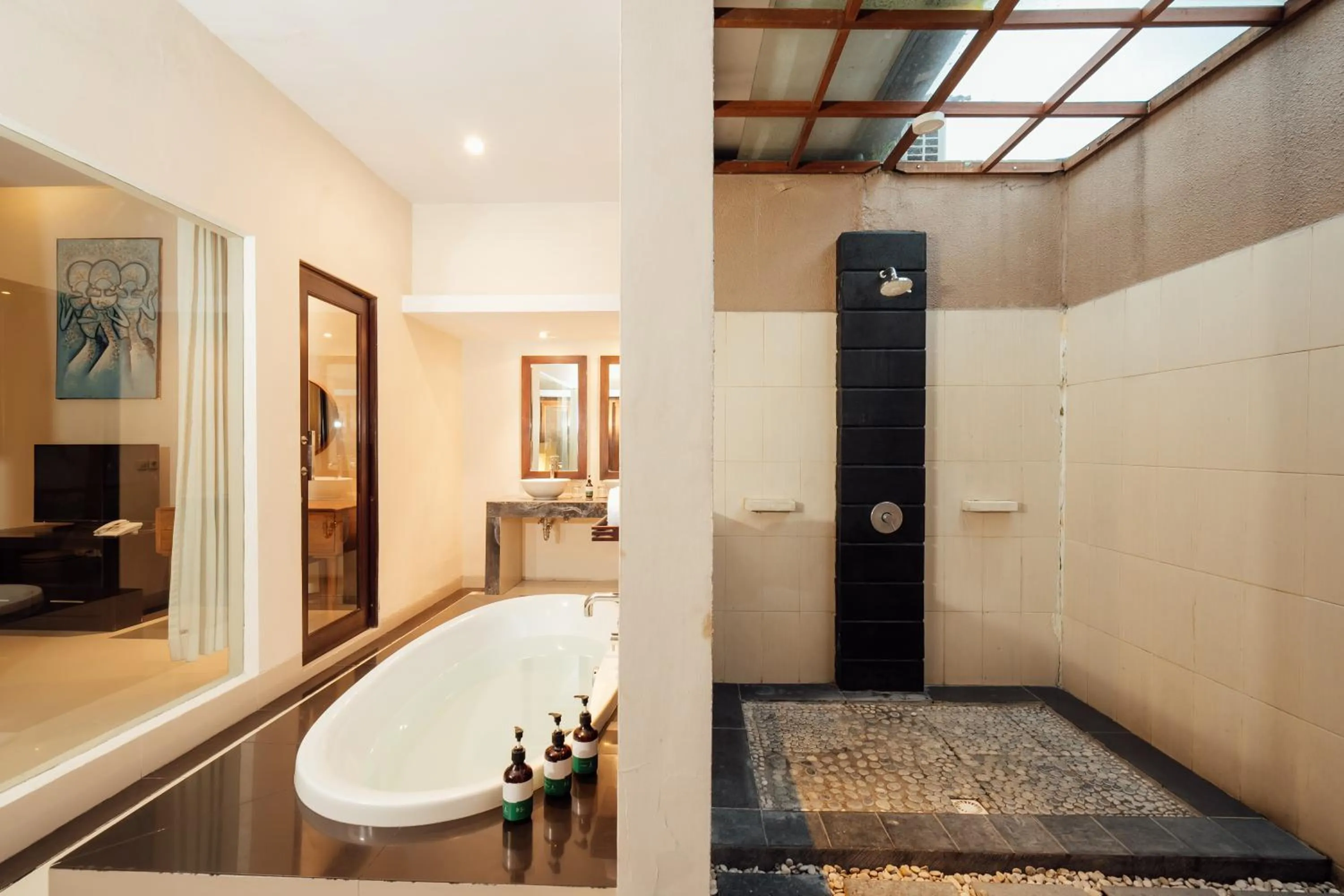 Shower in The Bidadari Villas and Spa Umalas - Seminyak