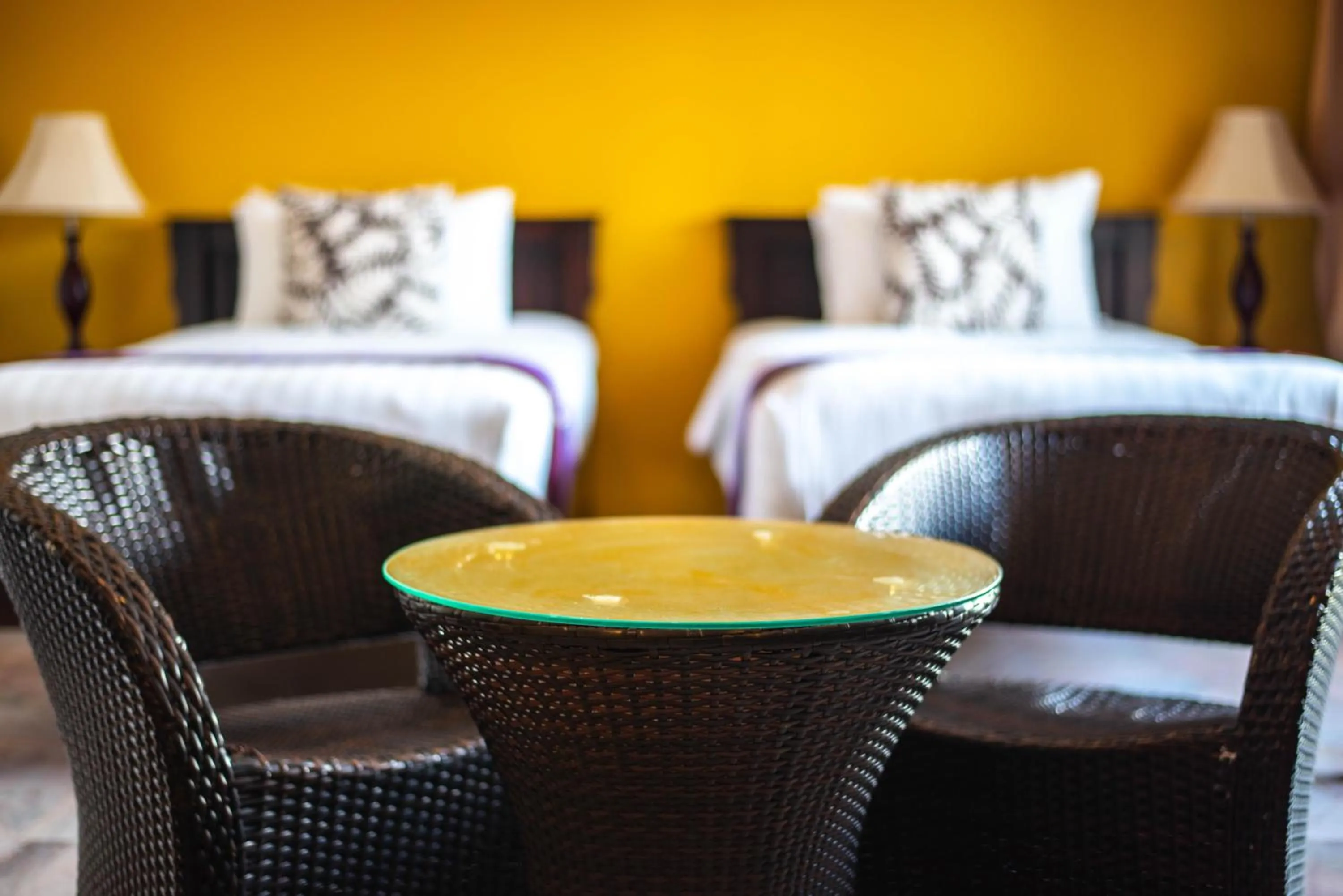 Bed in Kamala Beachfront Apartment