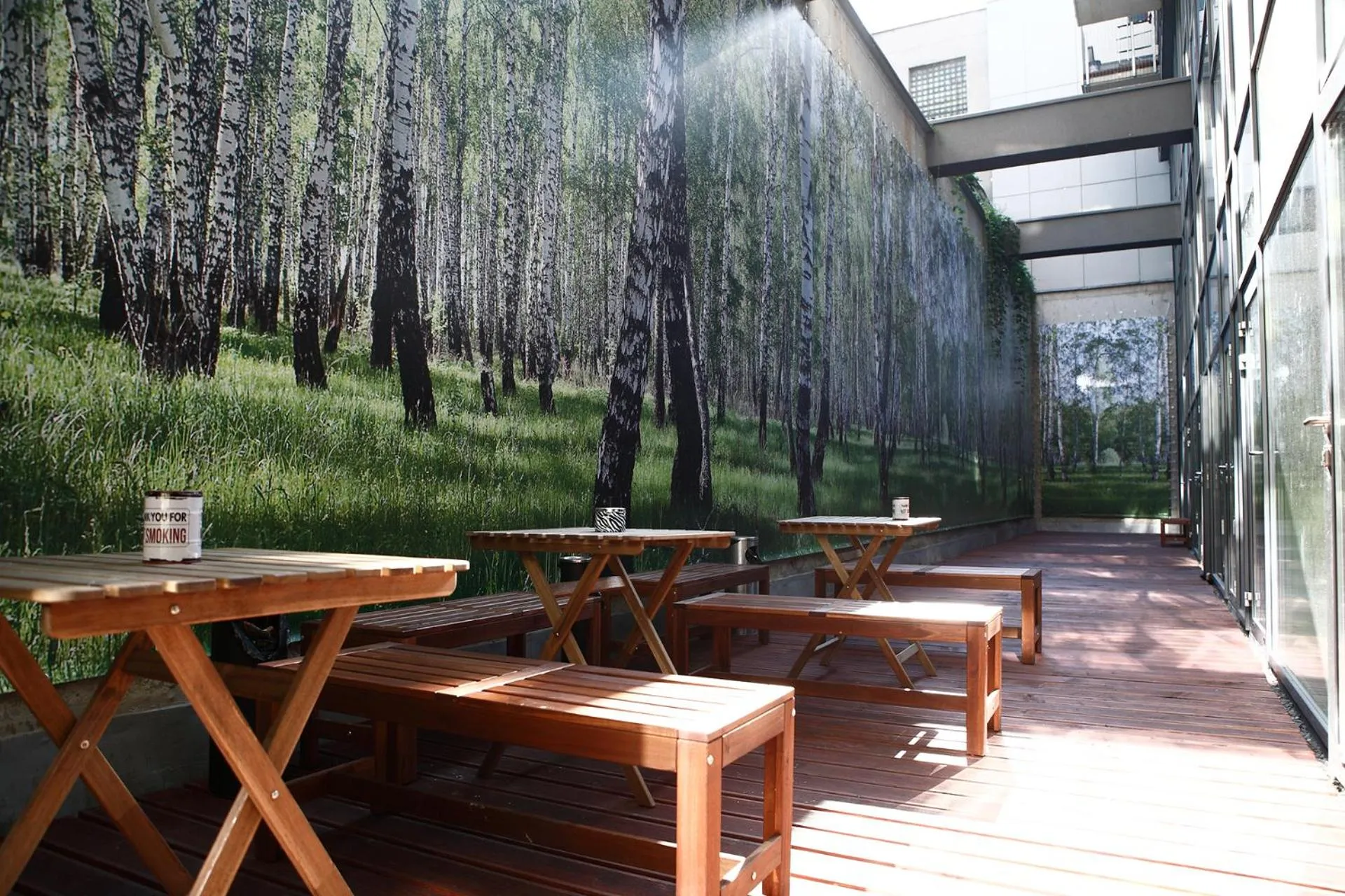 Seating area in City Express Hostel