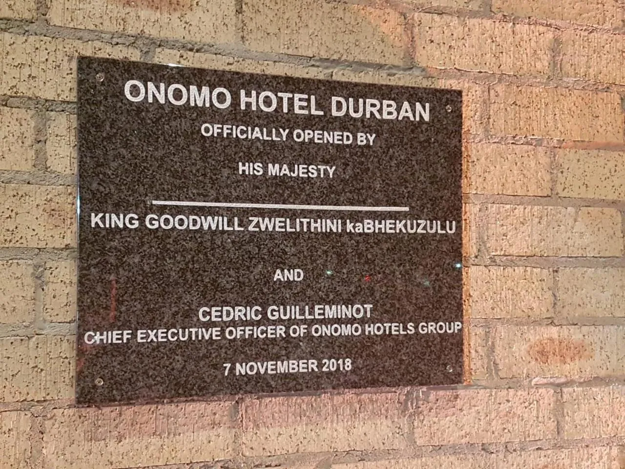 Logo/Certificate/Sign in ONOMO Hotel Durban
