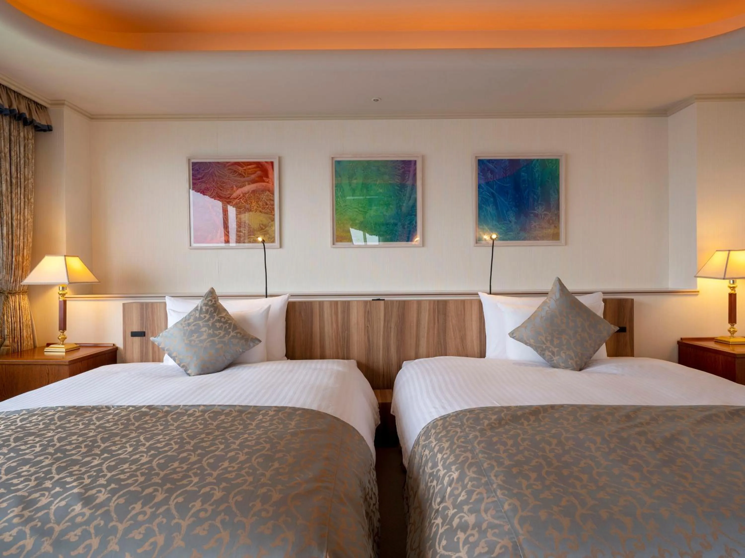 Bed in Hotel New Akao