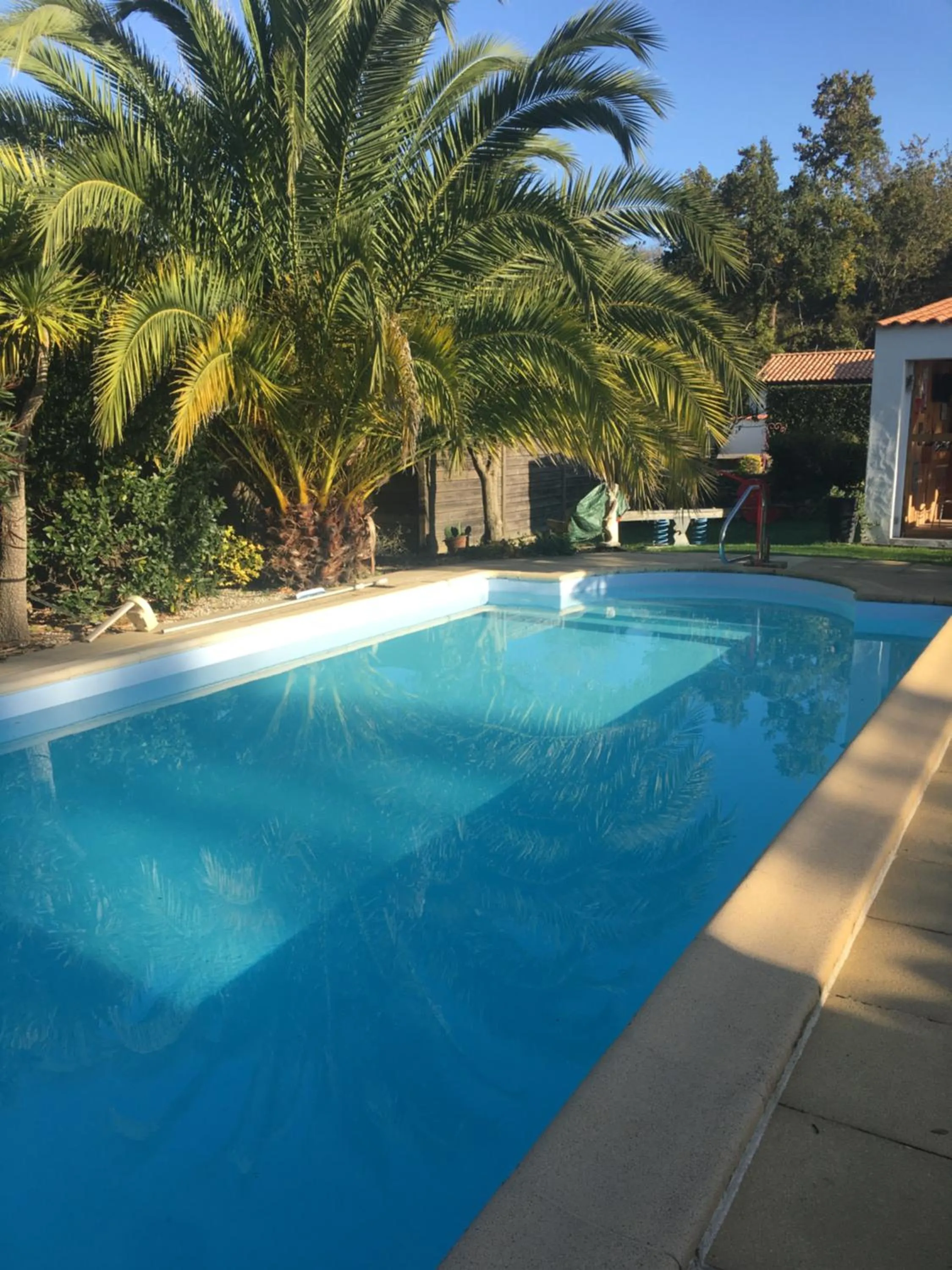 Pool view in La Ferme du Preneau