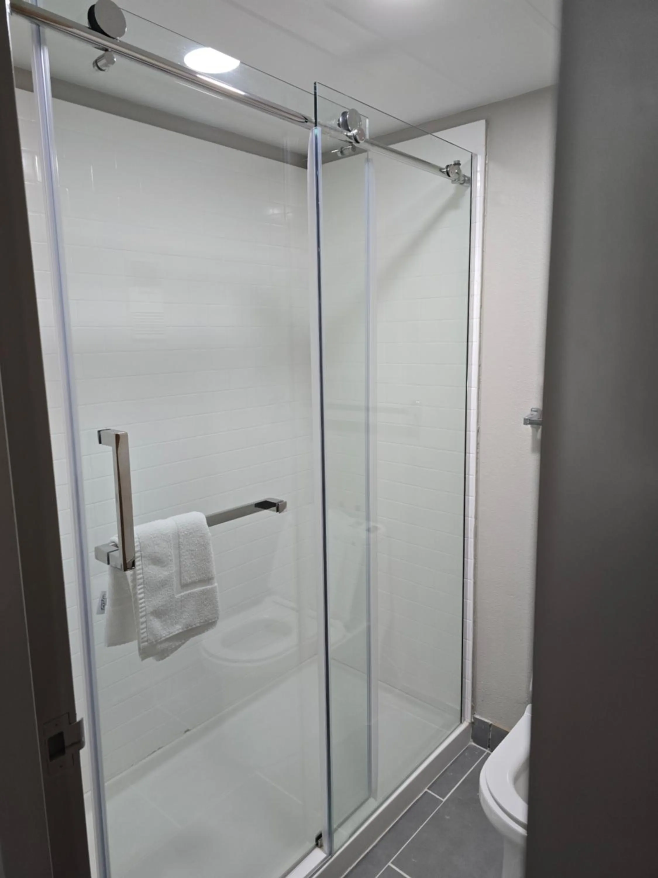 Shower in Wyndham Garden Williamsburg Busch Gardens Area