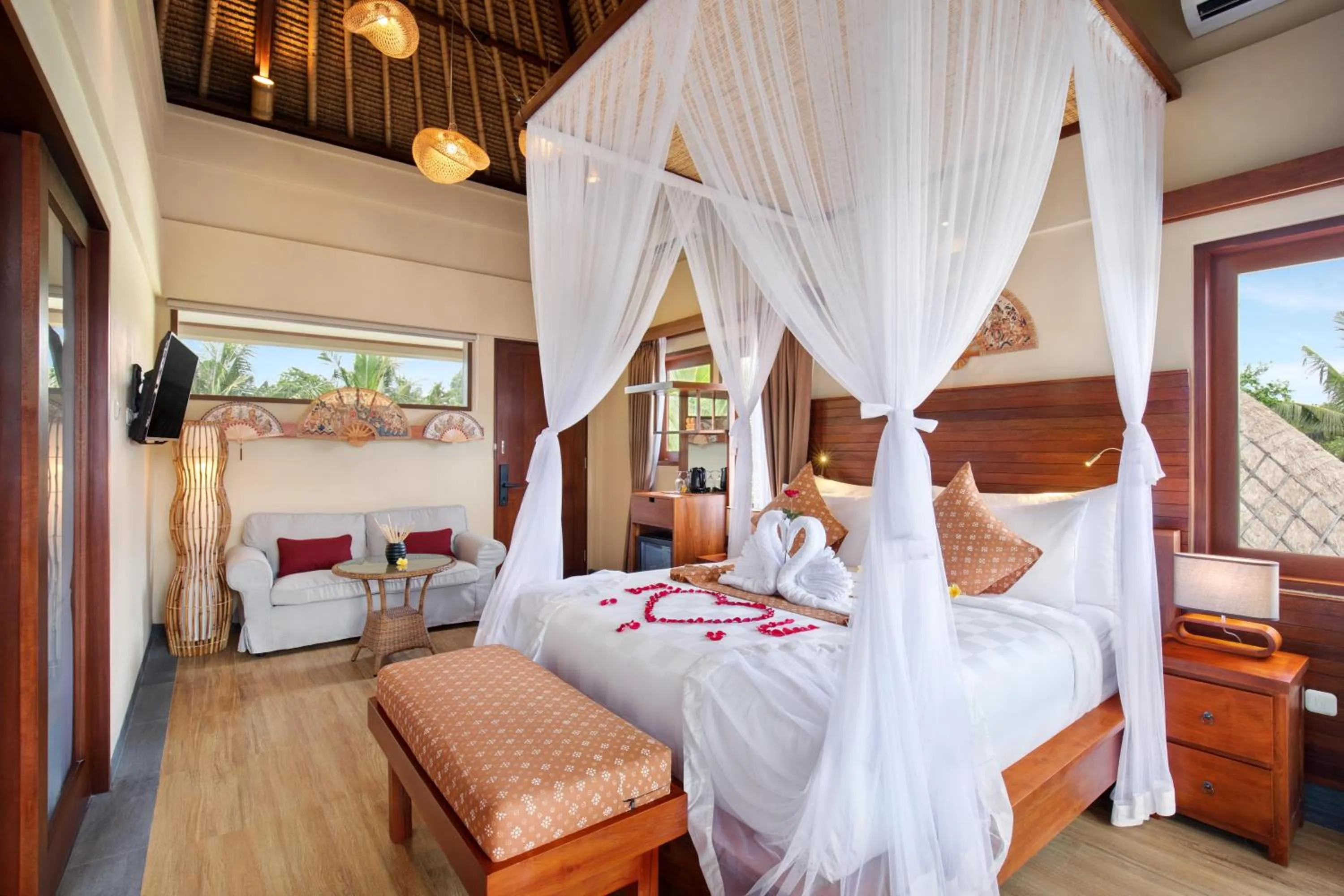 Bed in Ubud Nyuh Bali Resort & Spa