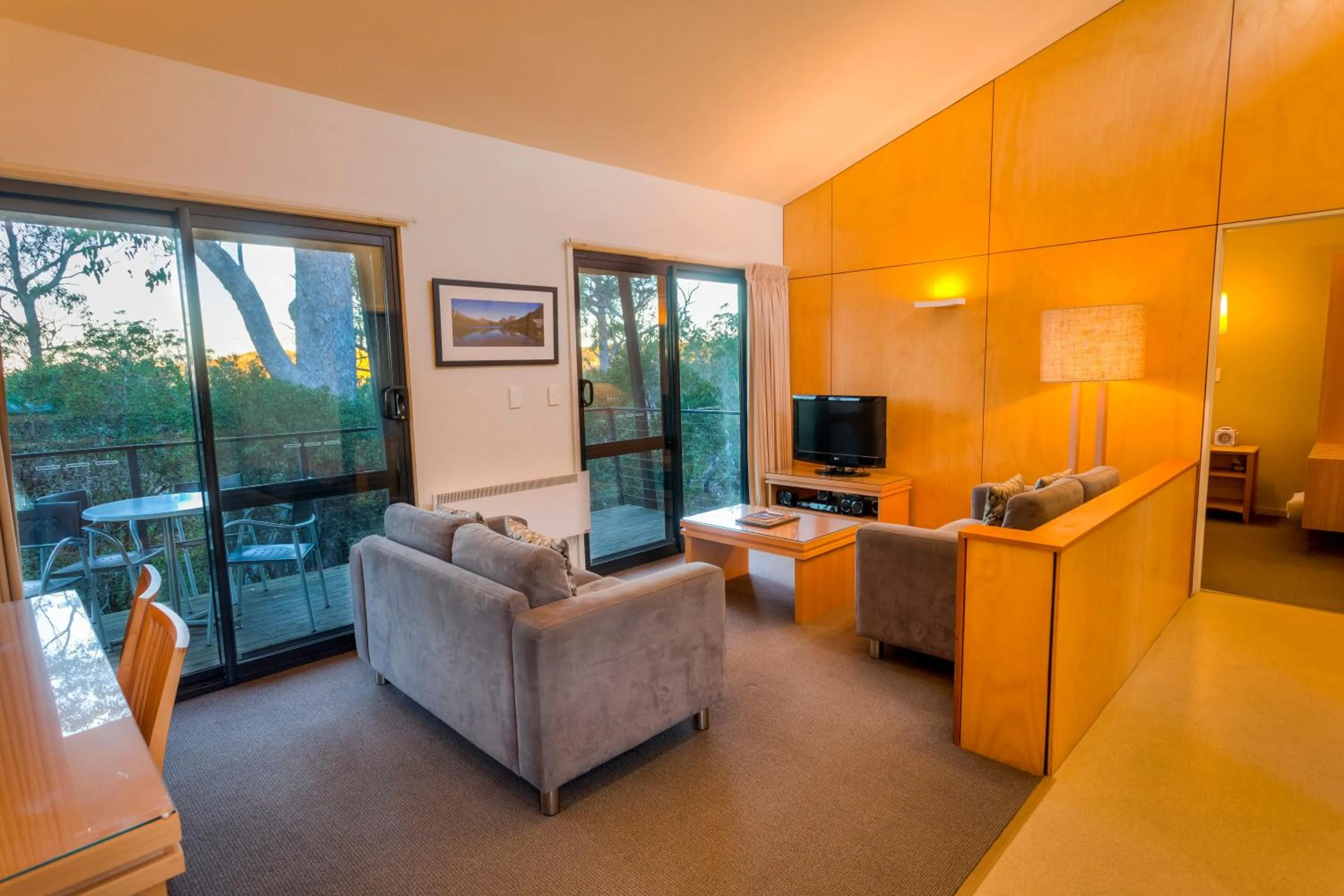 Living room in Cradle Mountain Wilderness Village