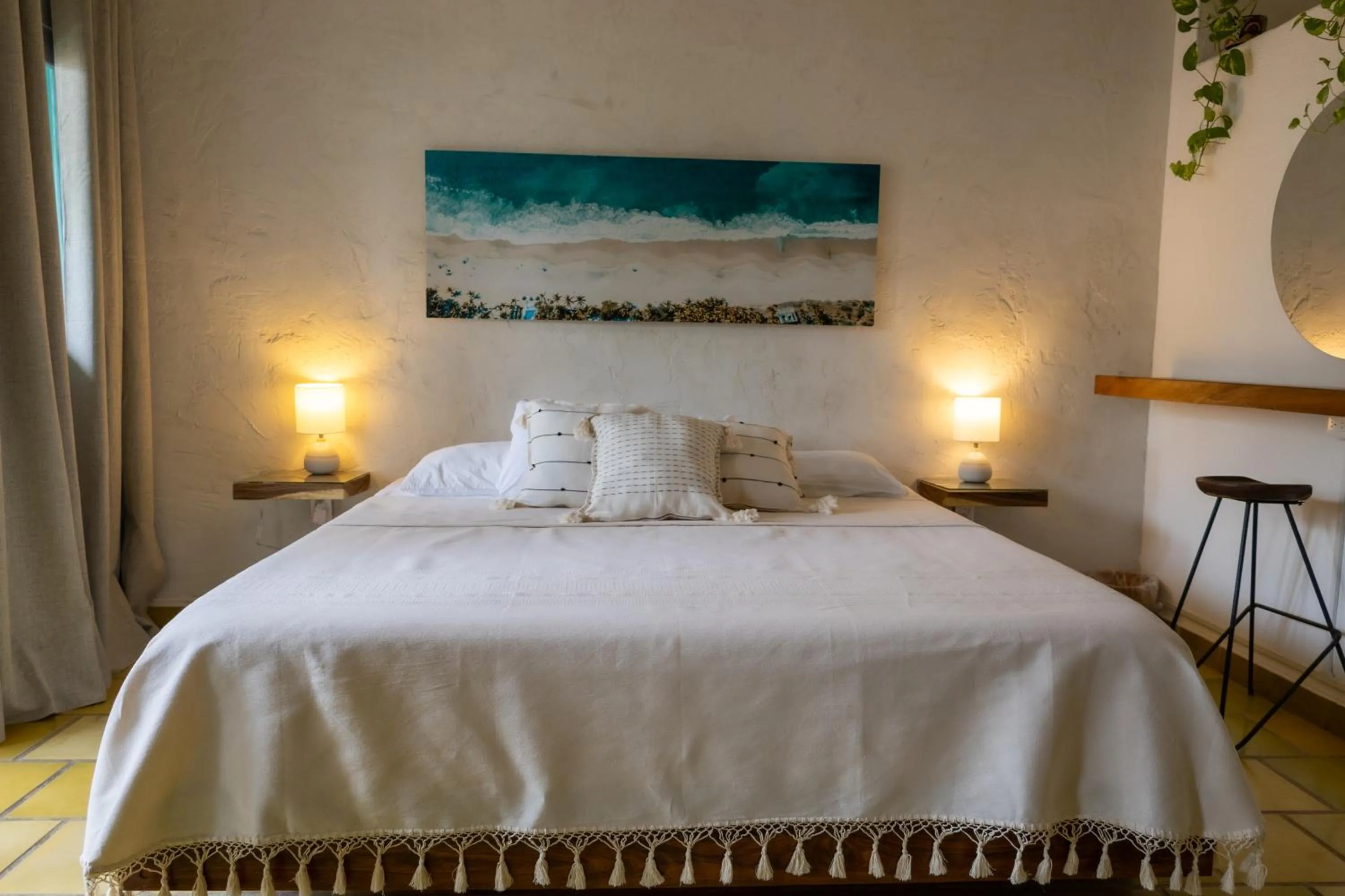 Bed in Sayulita Central Hotel