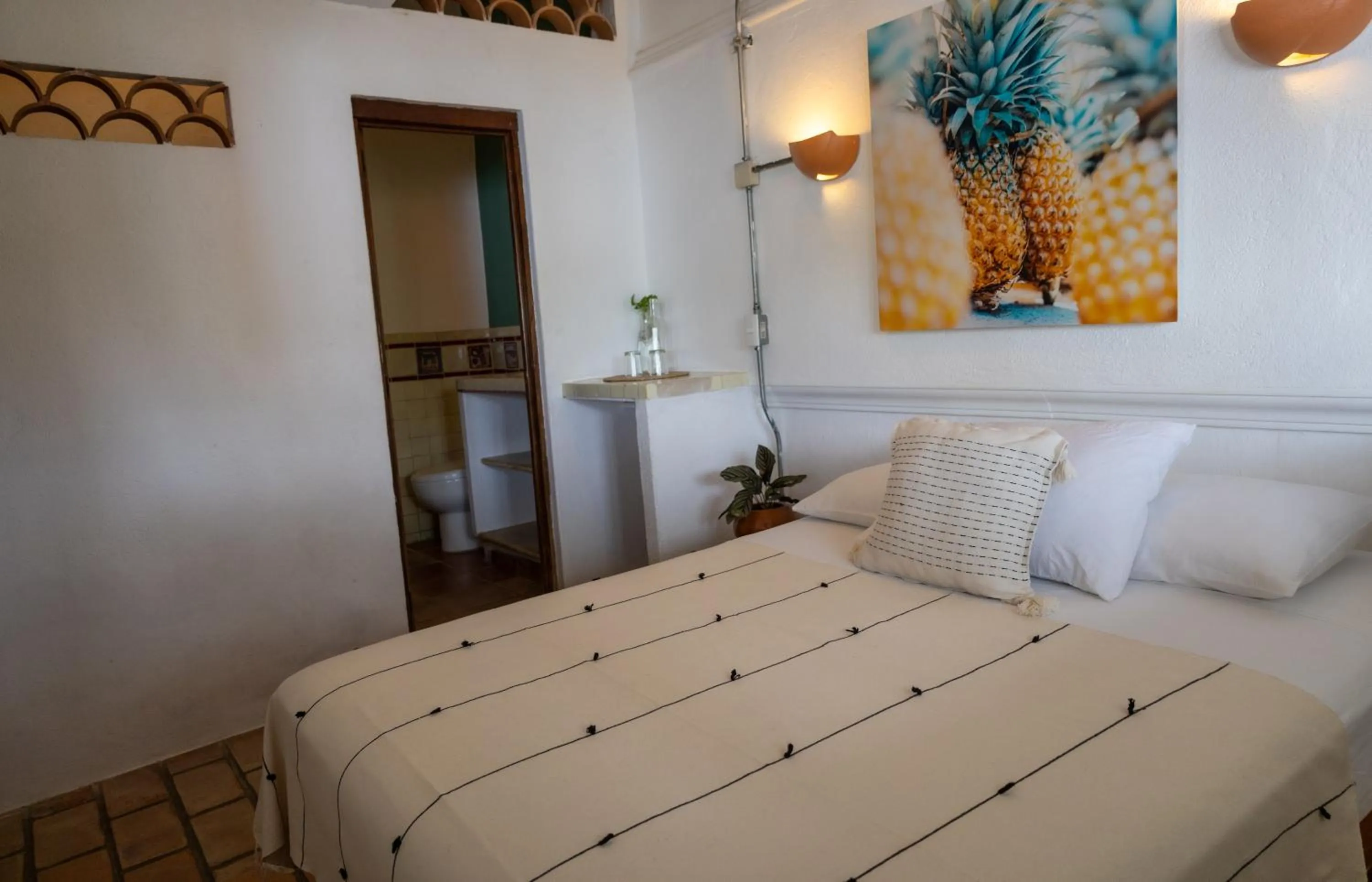 Bed in Sayulita Central Hotel