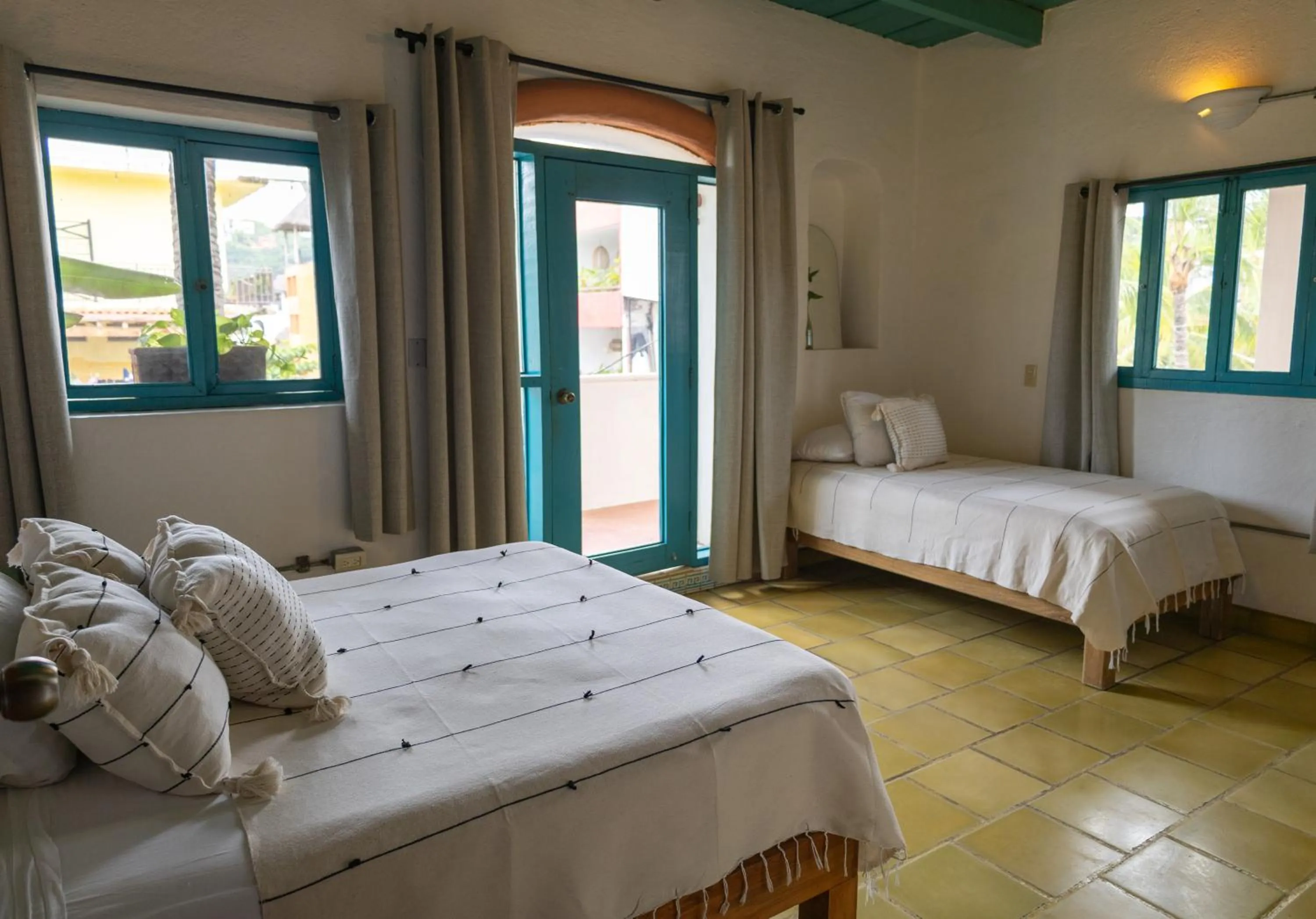 Bed in Sayulita Central Hotel