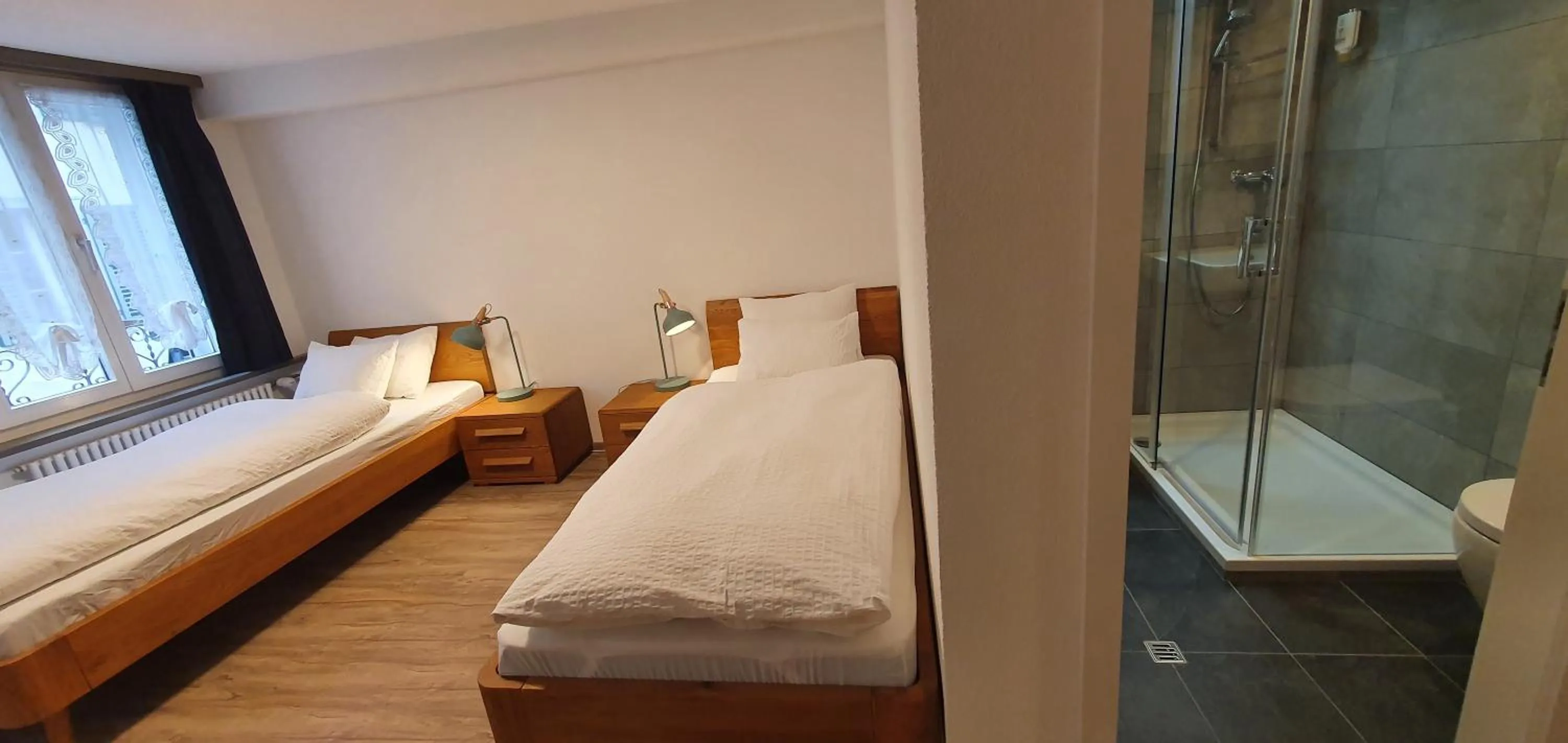 Shower, Bed in The Aarburg Hotel & Café