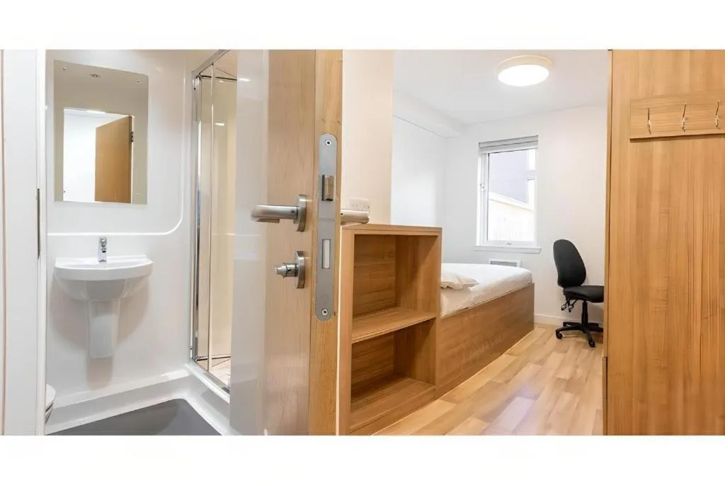 Bathroom, Bed in UHI Dornoch- Campus Accommodation