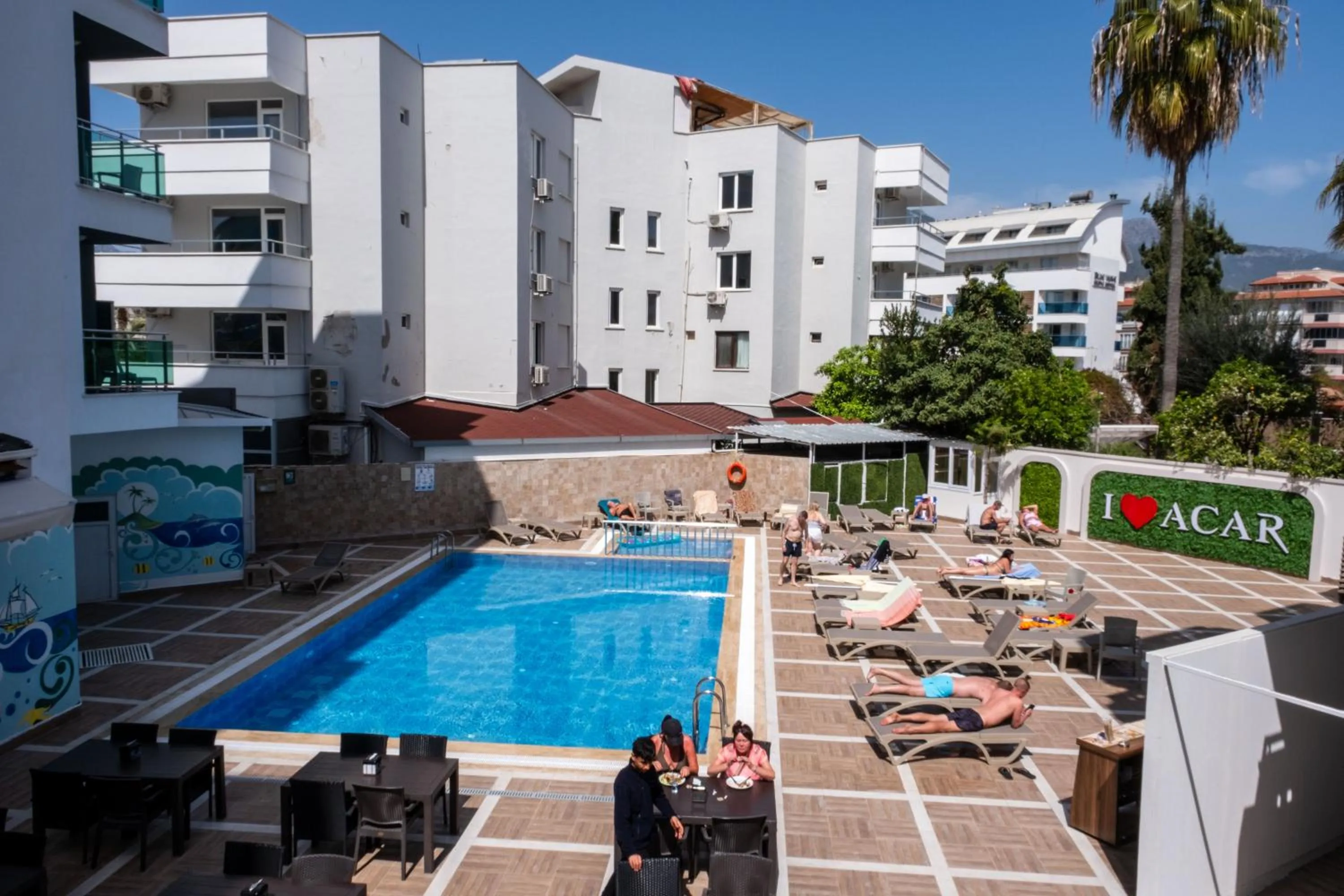 Pool view in Acar Hotel
