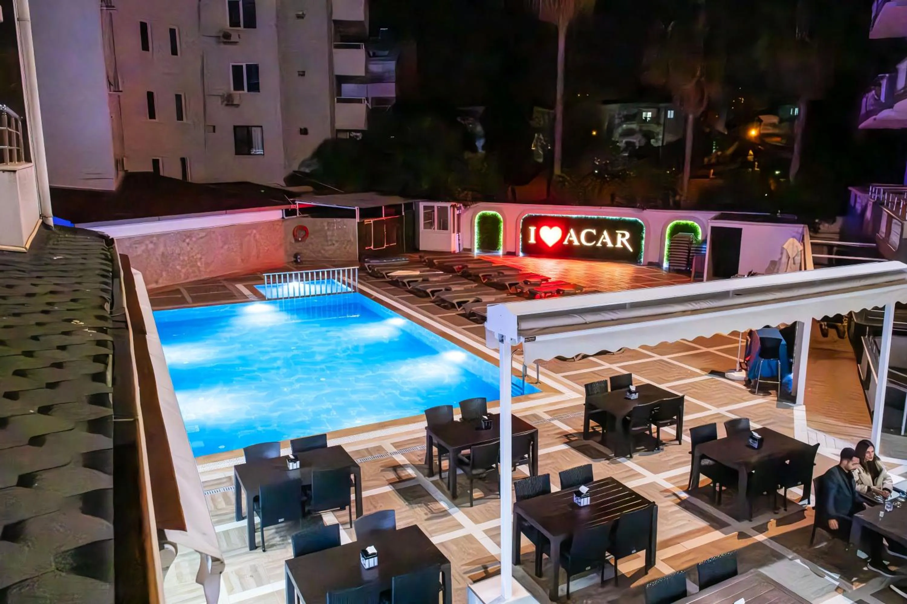 Pool view in Acar Hotel