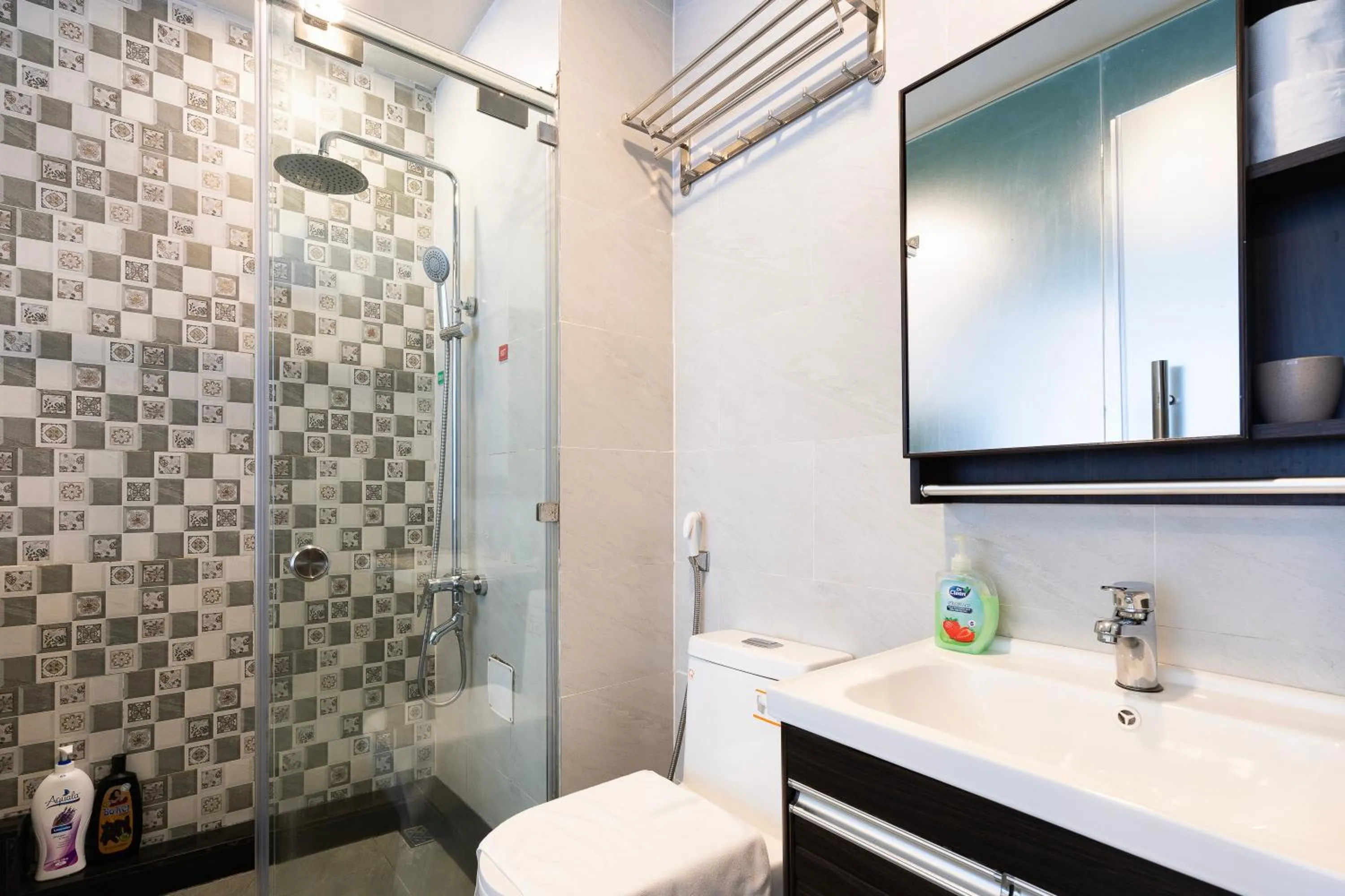 Bathroom in Gemini Saigon CENTER - New & Quiet near Bui Vien Walking Street