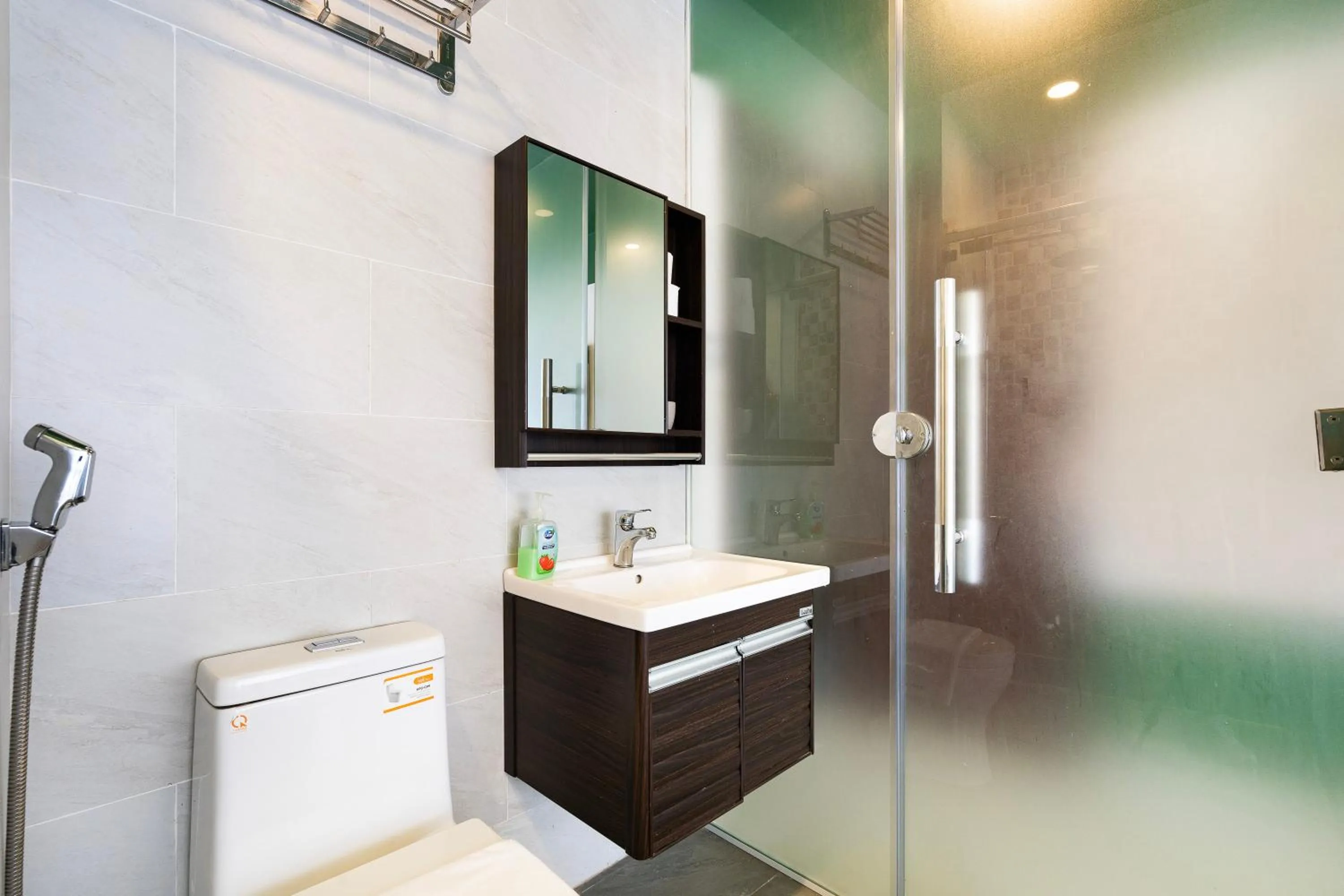 Bathroom in Gemini Saigon CENTER - New & Quiet near Bui Vien Walking Street