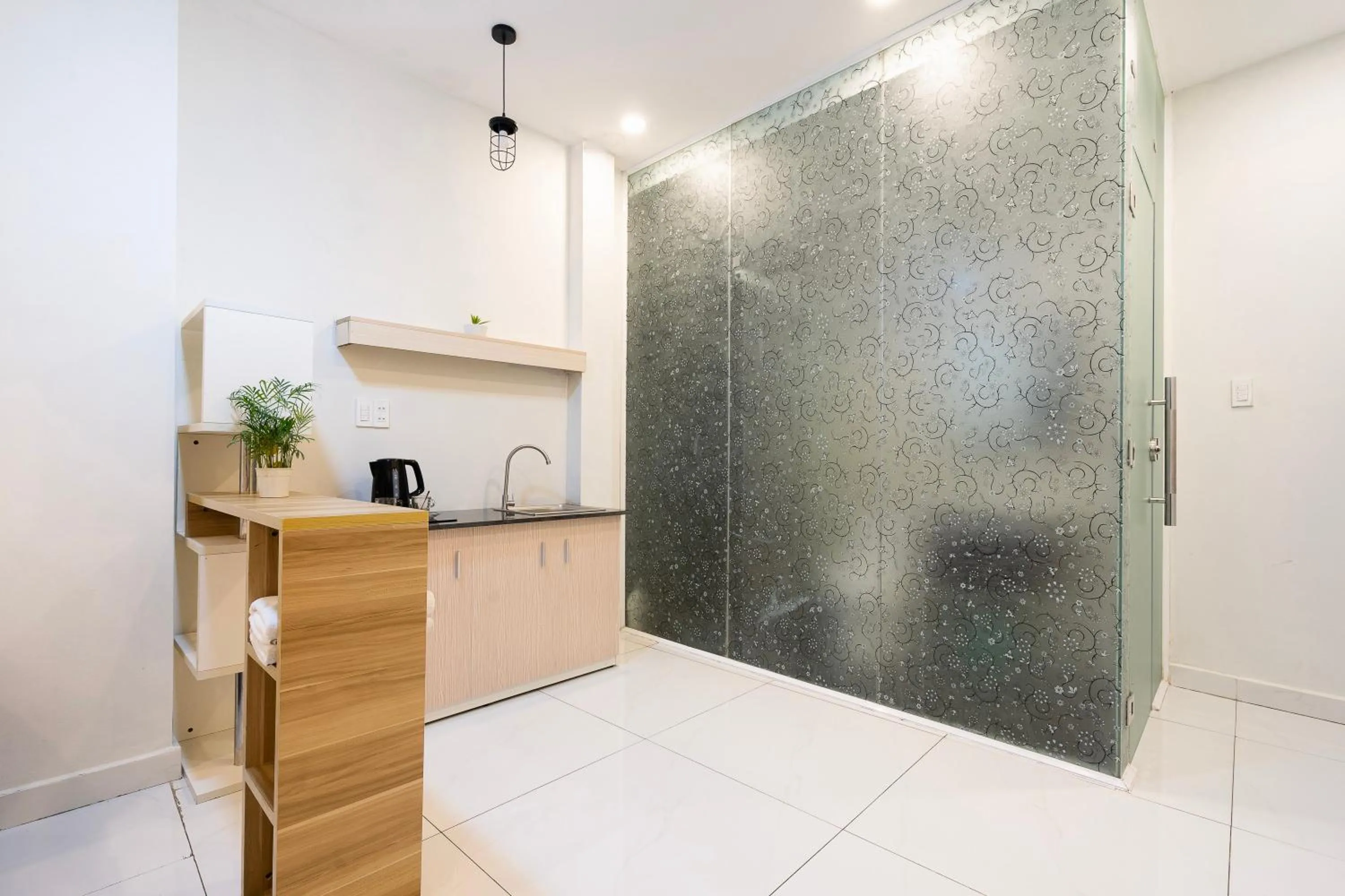 Kitchen or kitchenette in Gemini Saigon CENTER - New & Quiet near Bui Vien Walking Street