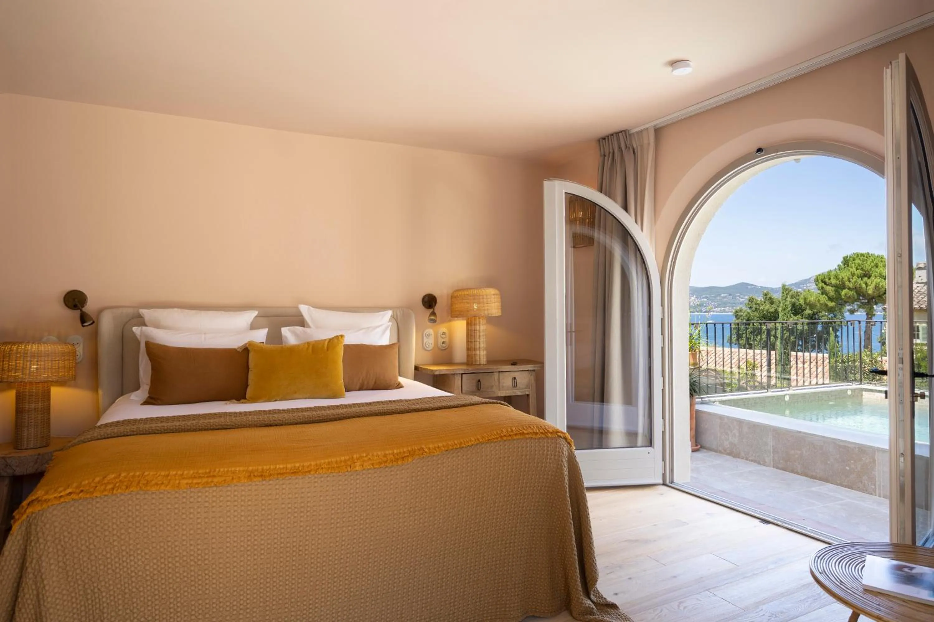 Patio, Bed in La Bastide d'Antoine