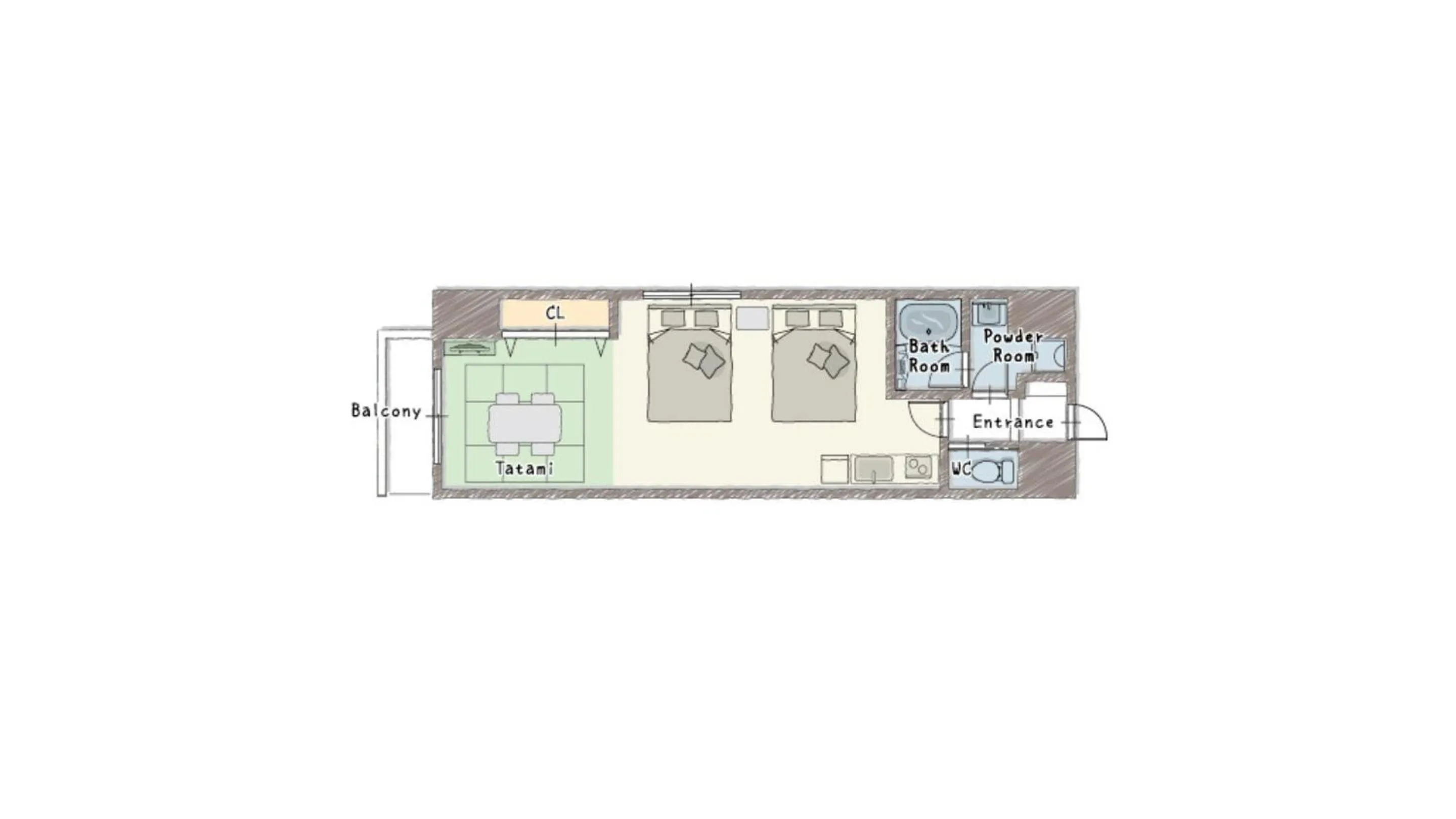 Floor plan in Forestay Shinsaibashi